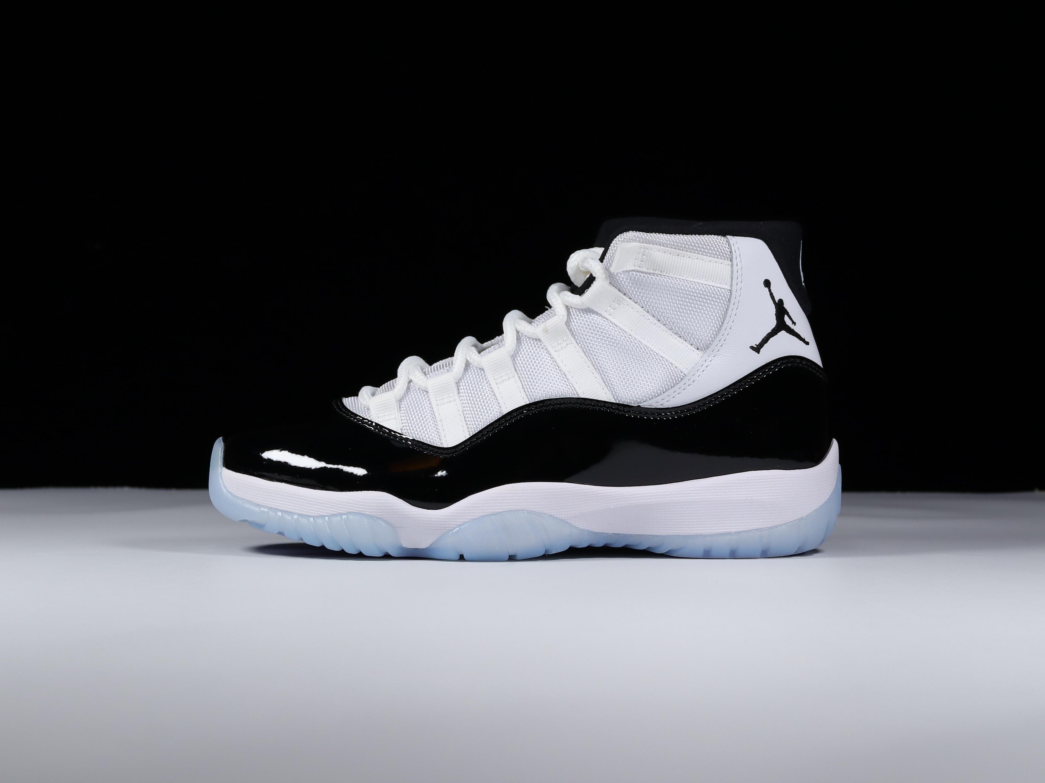 aj11康扣尺码40.5-48总裁R版出品-AirJordan11ConcordAJ11康扣黑白高帮37