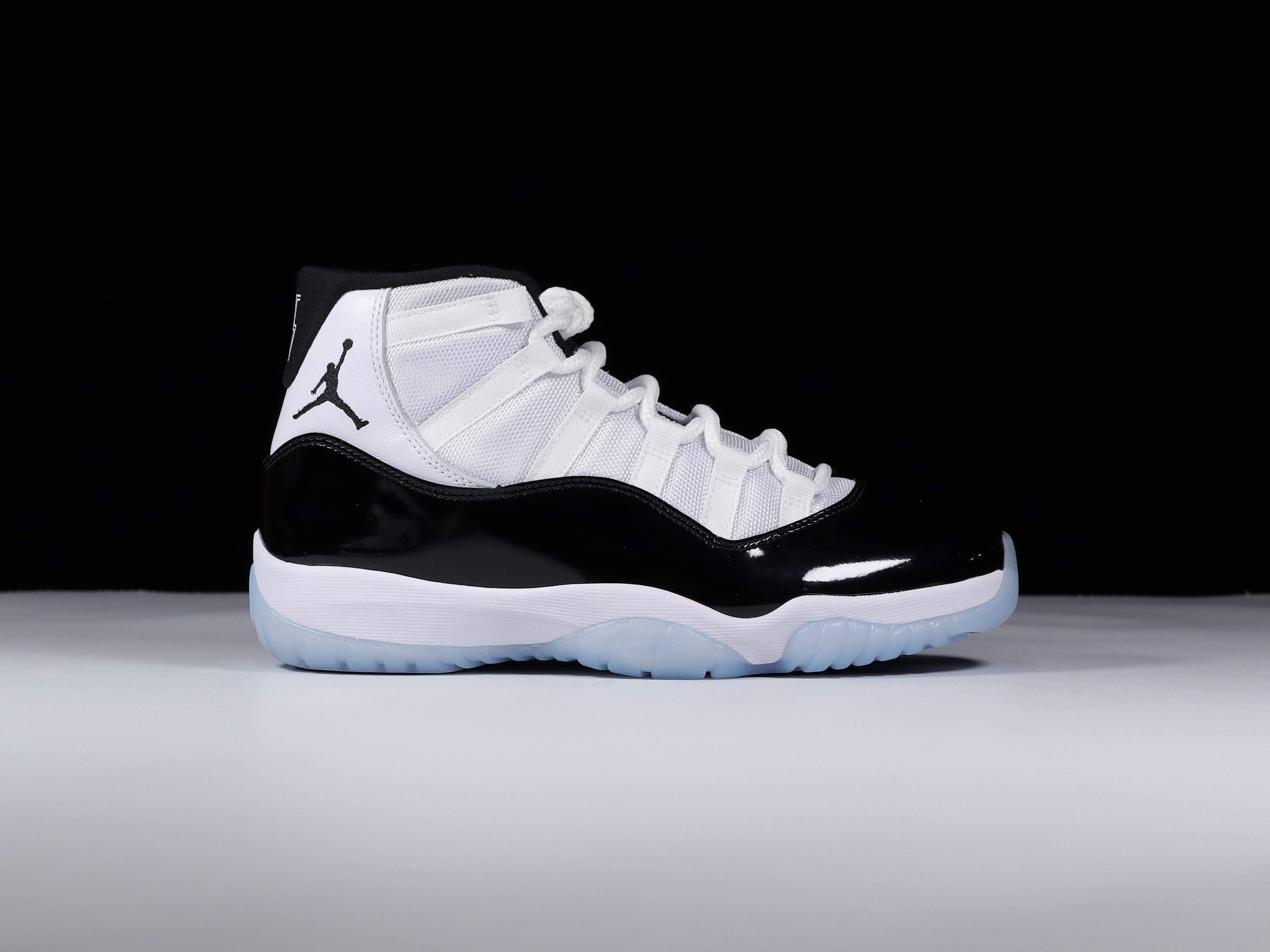 aj11康扣尺码40.5-48总裁R版出品-AirJordan11ConcordAJ11康扣黑白高帮37