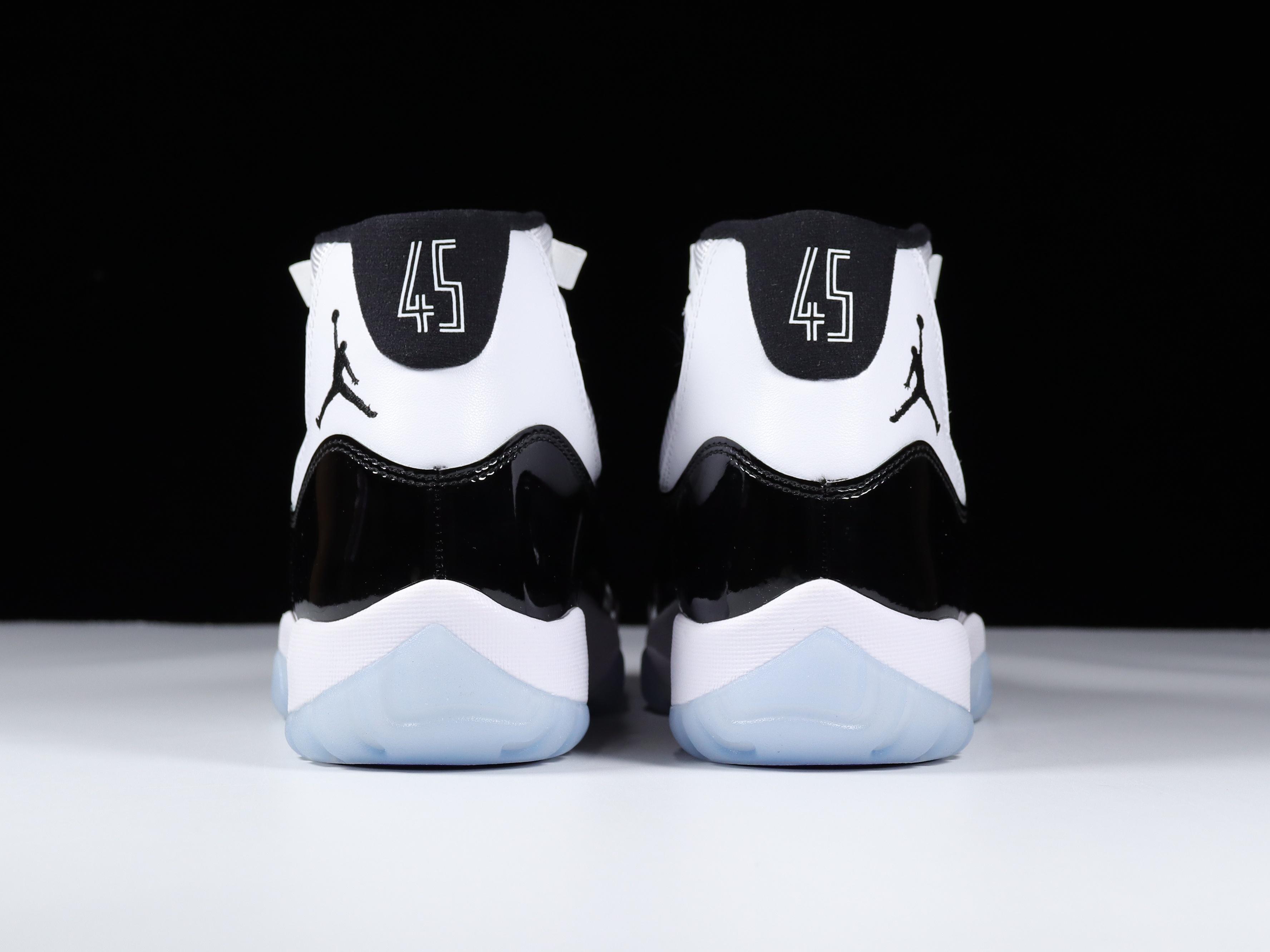 aj11康扣尺码40.5-48总裁R版出品-AirJordan11ConcordAJ11康扣黑白高帮37