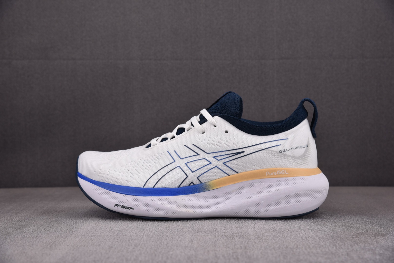 Asics尺码:36-44总裁R版出品-AsicsGEL-Nimbus25白黑蓝橙1011B547-10