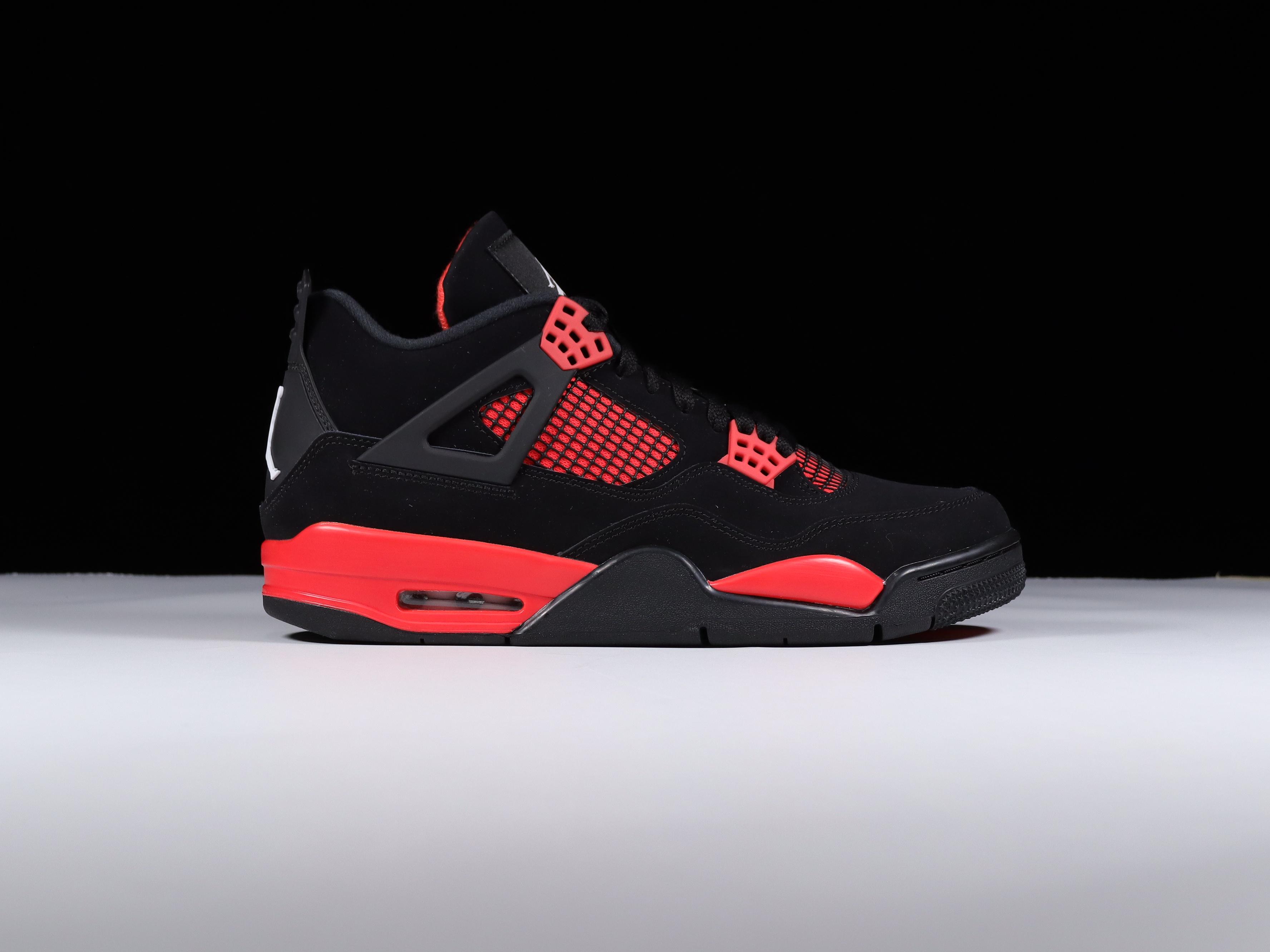 AJ4黑红尺码40.5-47.5总裁R版出品-AirJordan4“RedThunder”红雷神CT85