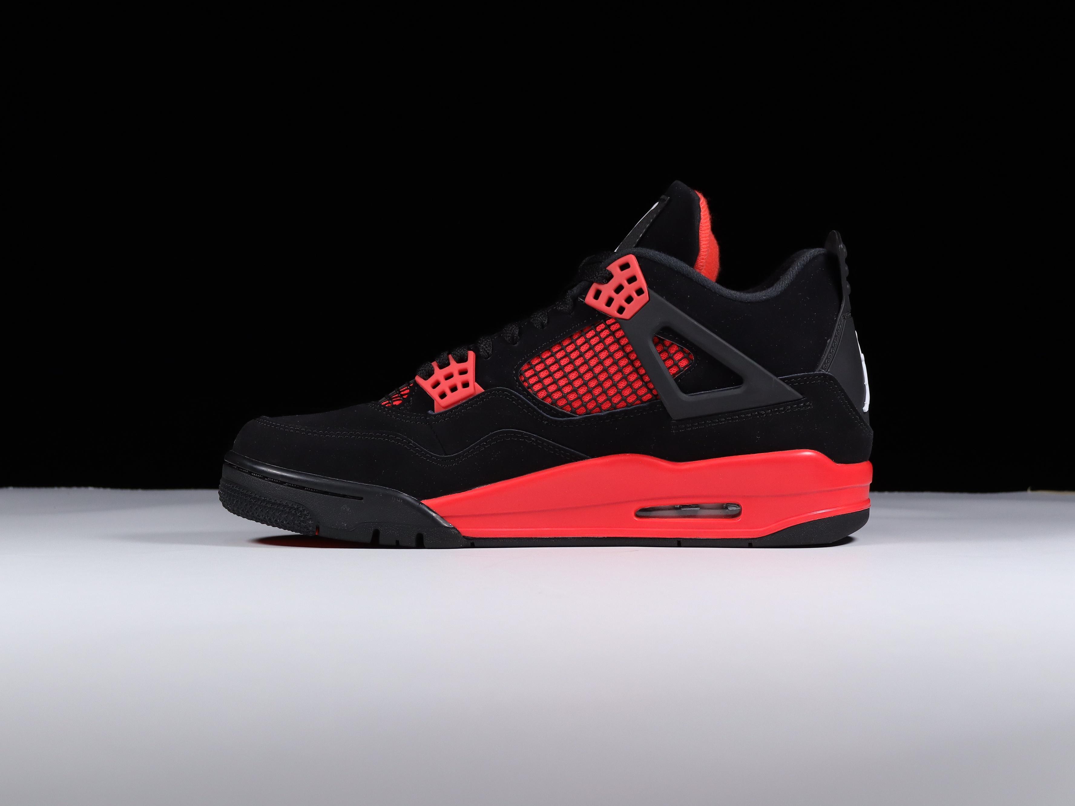 AJ4黑红尺码40.5-47.5总裁R版出品-AirJordan4“RedThunder”红雷神CT85