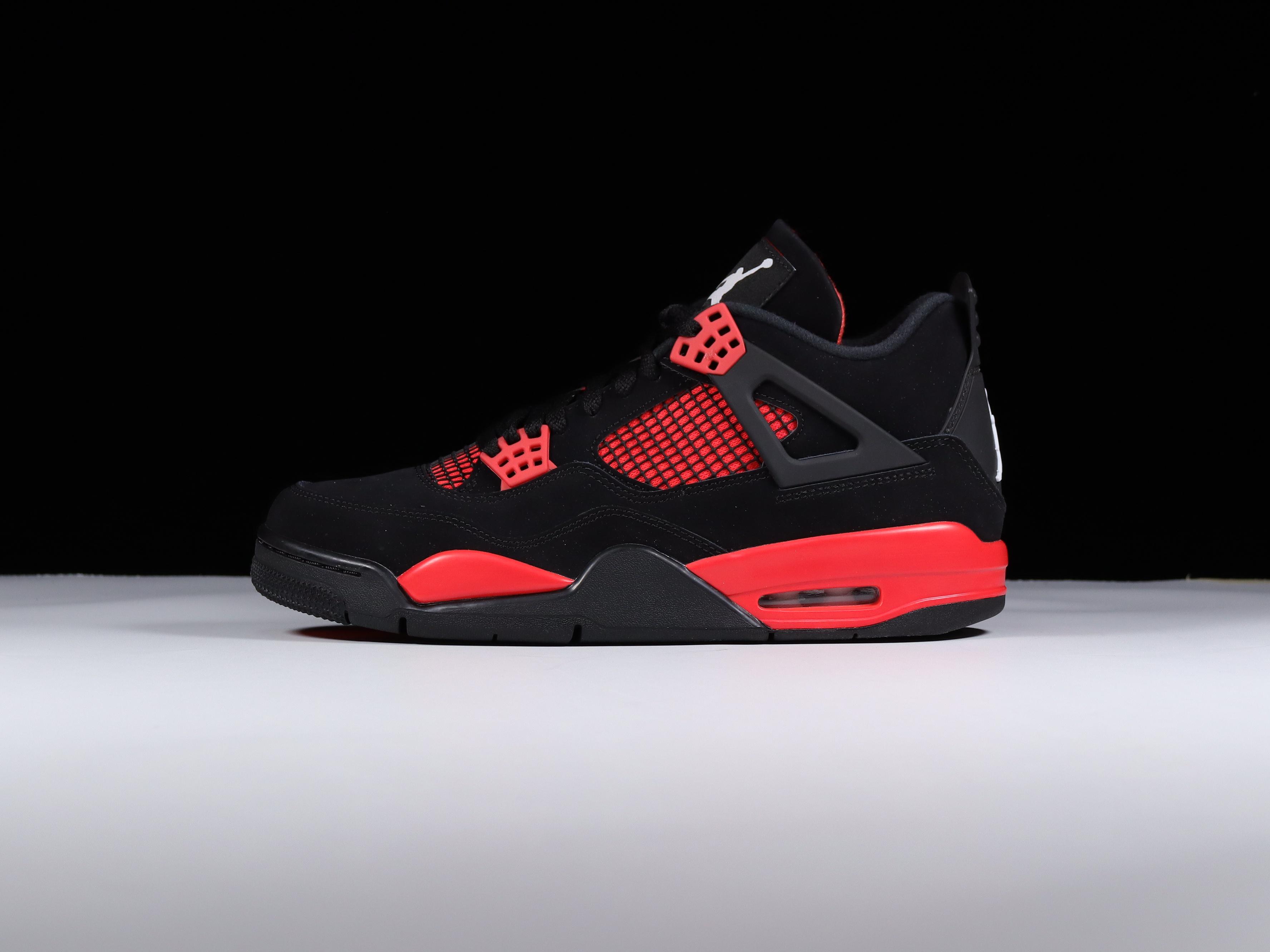 AJ4黑红尺码40.5-47.5总裁R版出品-AirJordan4“RedThunder”红雷神CT85