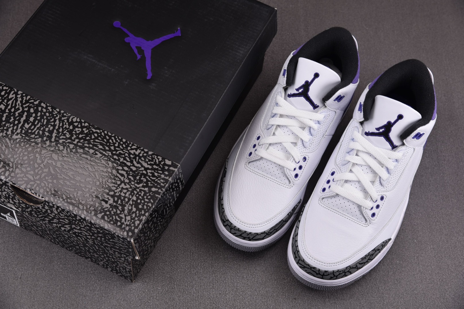 AJ3白紫尺码:36-48总裁R版出品-AirJordan3Retro“DarkIris”白紫CT853