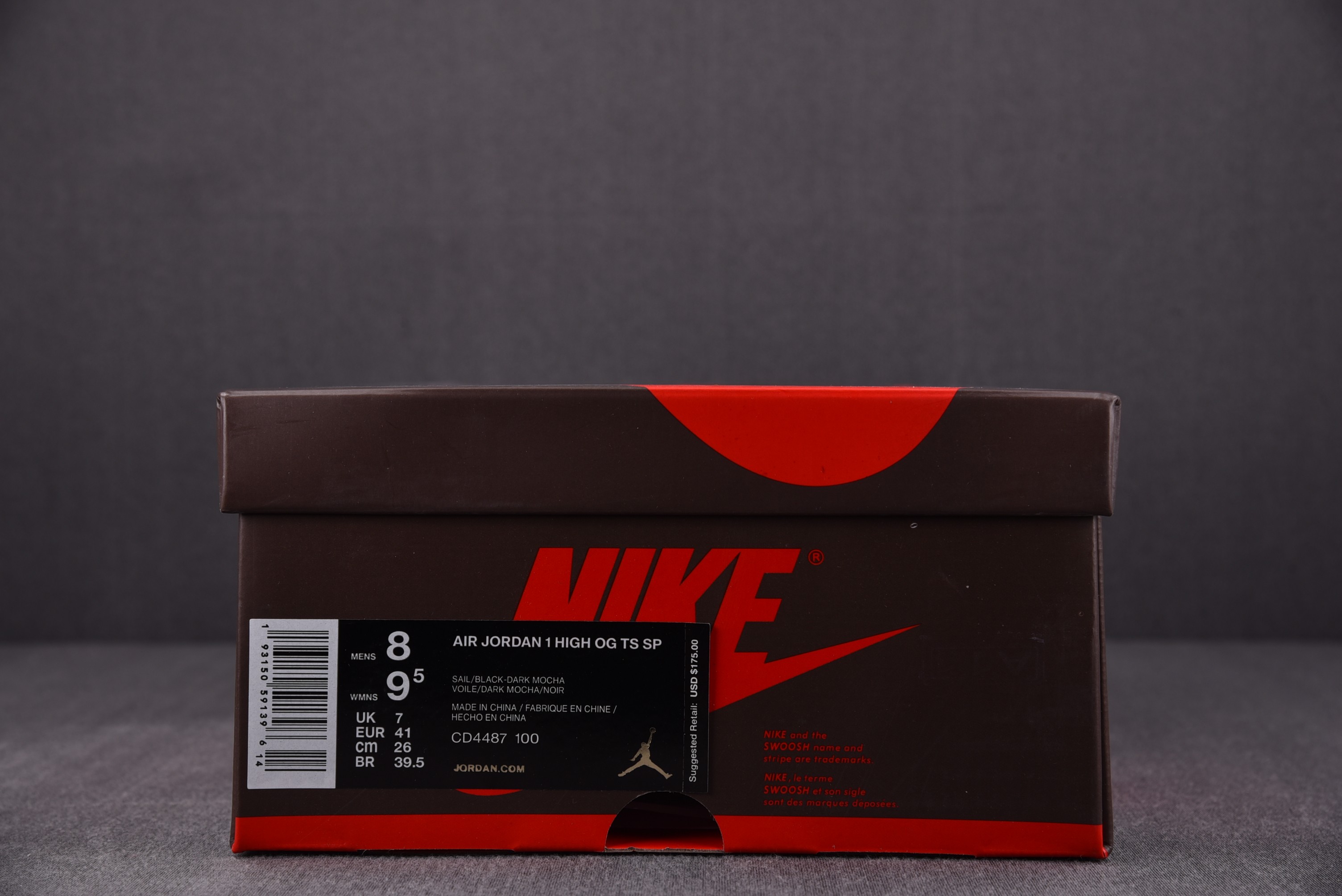 AJ1倒钩深棕尺码:36-47.5福利特价大厂原价570纯原出品-TravisScottxAirJord