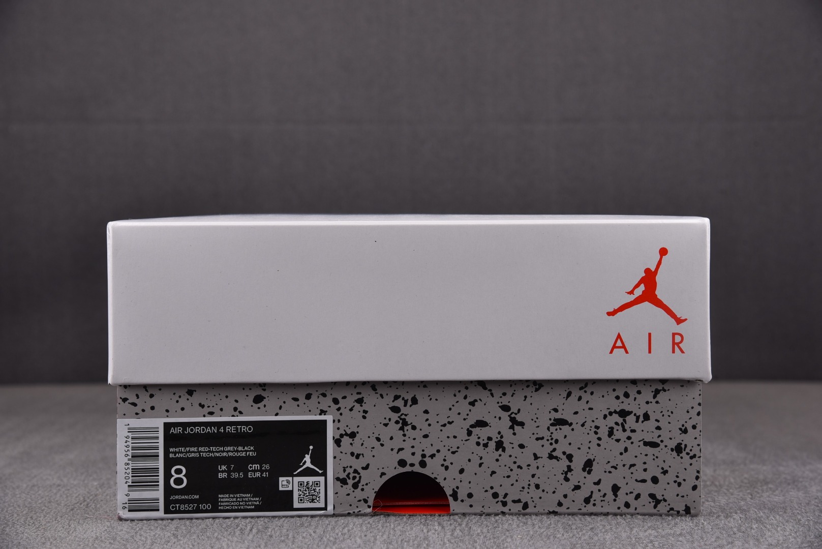 AJ4奥利奥尺码:40-48.5纯原-AirJordan4Oreo白奥利奥灰白红泼墨CT8527-100