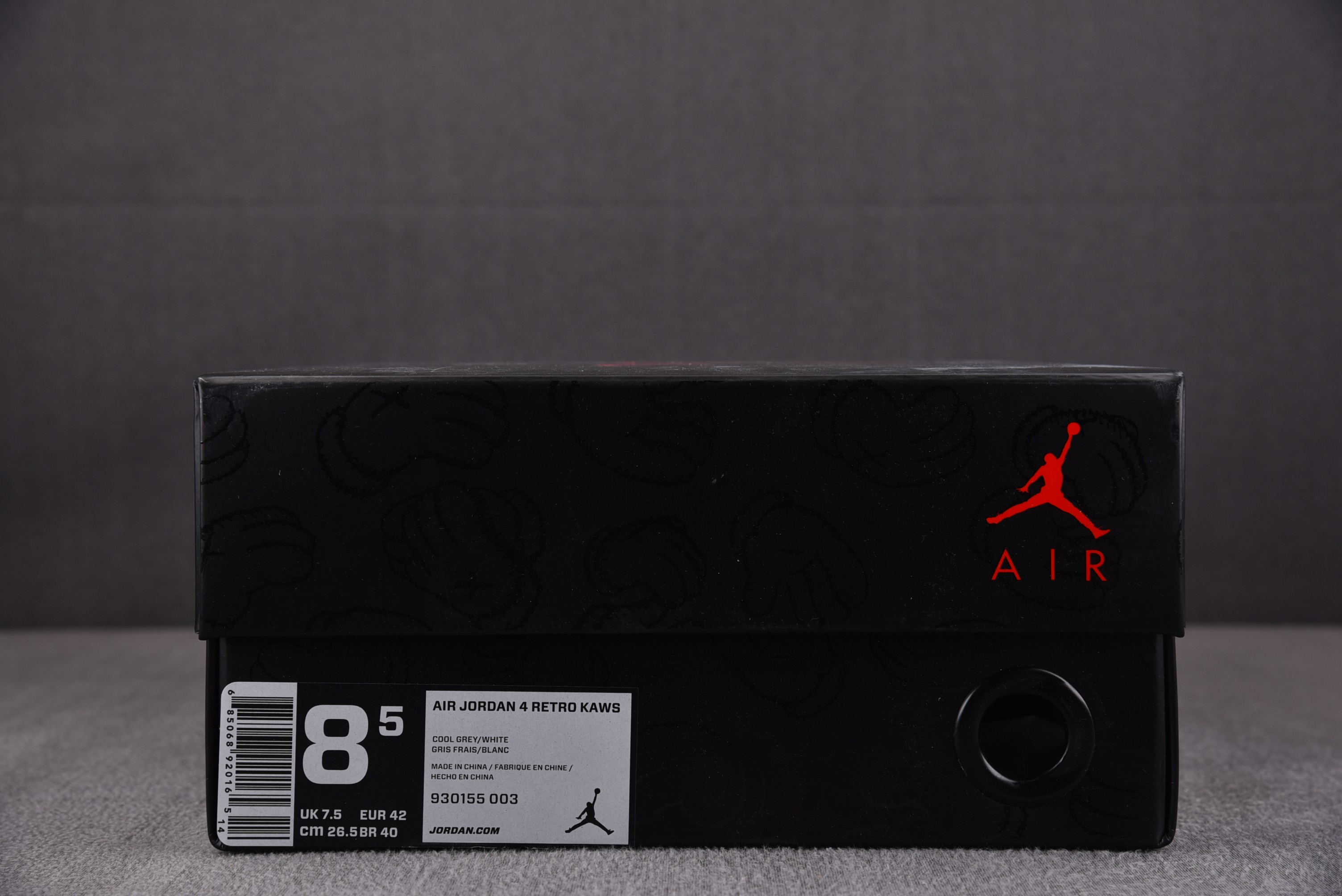 AJ4灰色尺码:40-50.5纯原-AirJordan4RetroKaws灰色夜光鞋底930155-00