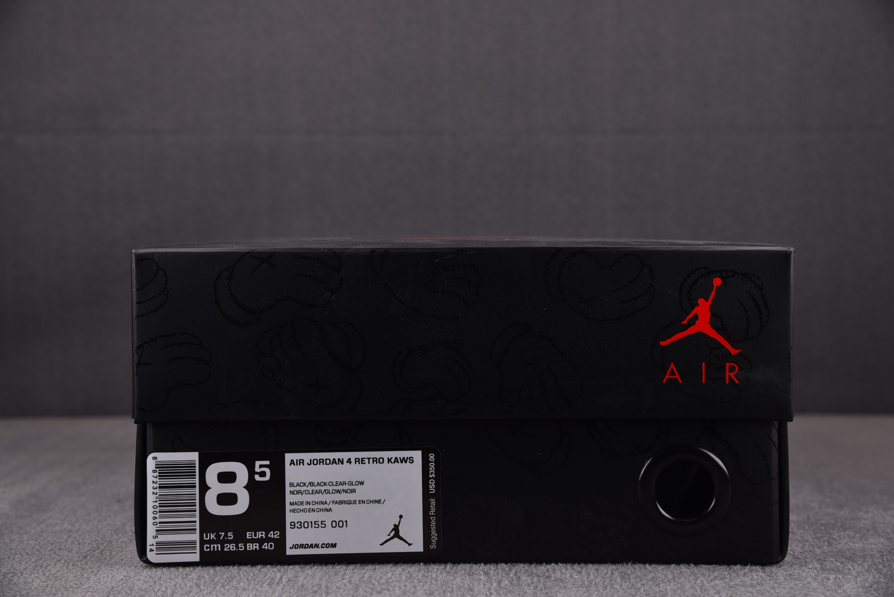 AJ4黑色尺码:40-50.5纯原-AirJordan4RetroKawsBlack黑色930155-0