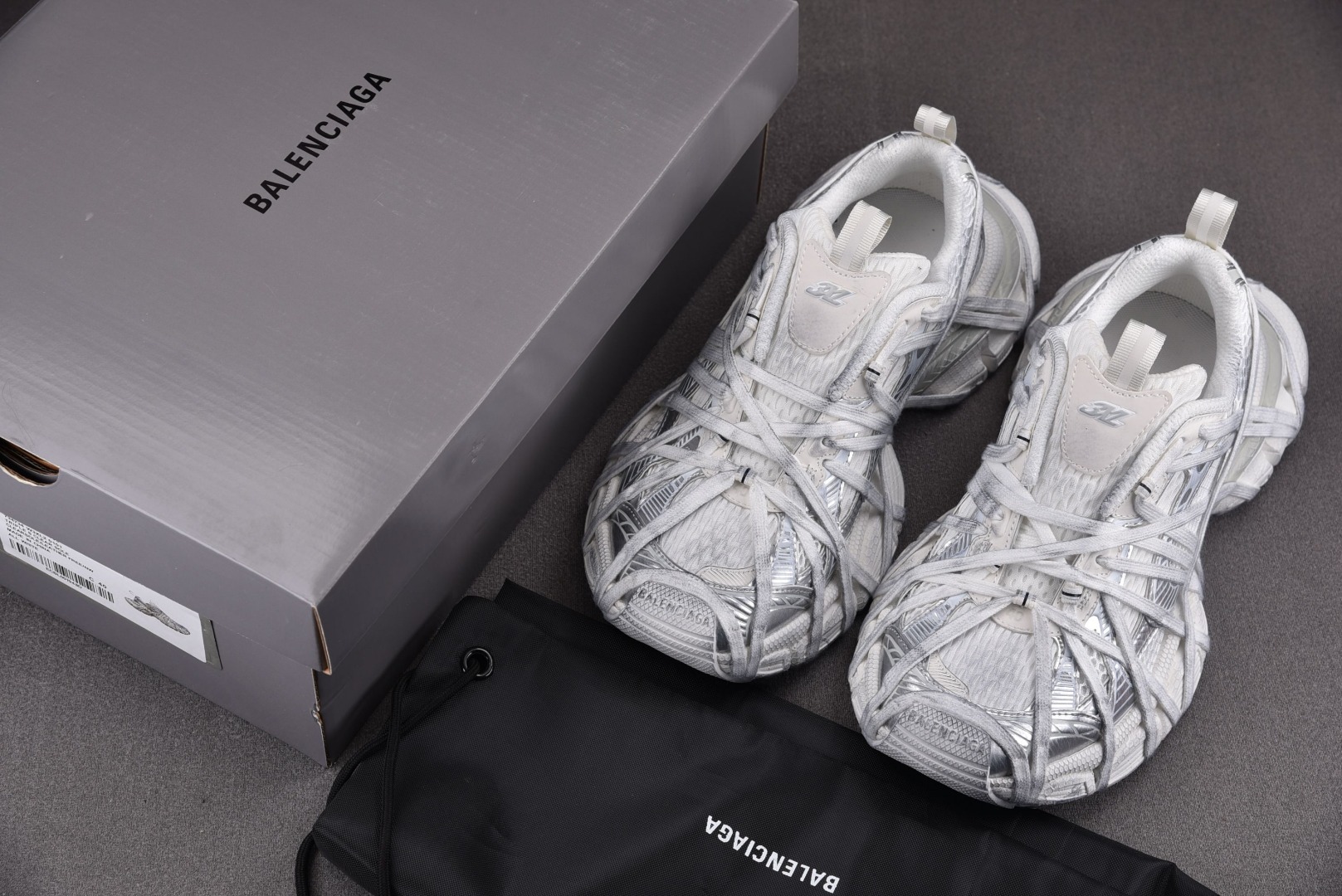 巴黎3XL尺码:35-46纯原-Balenciaga3XL绑带白色YZ003-4