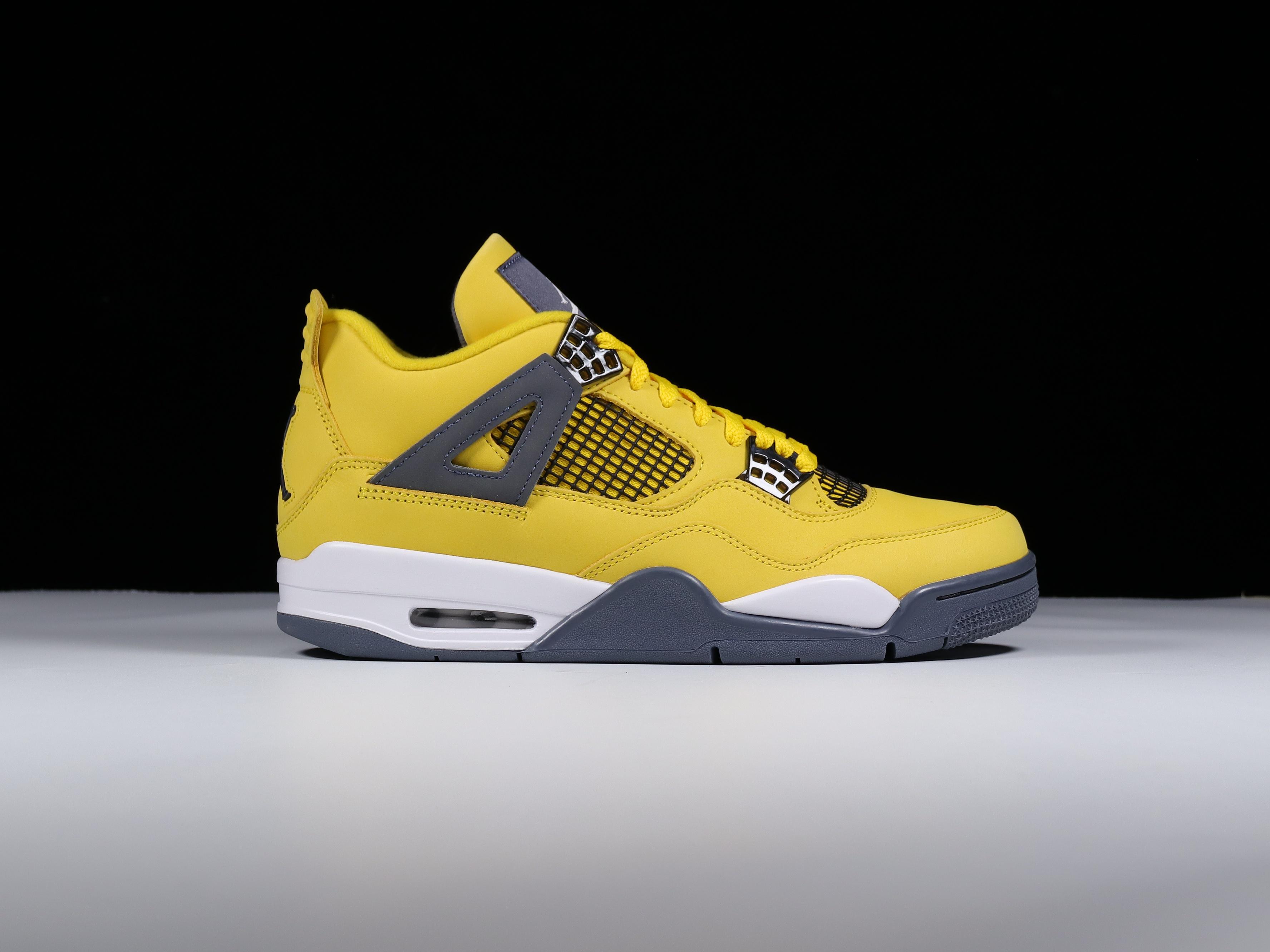 AJ4电母尺码40.5-47.5总裁R出品-AirJordan4“Lightning”AJ4电母黄麂皮C