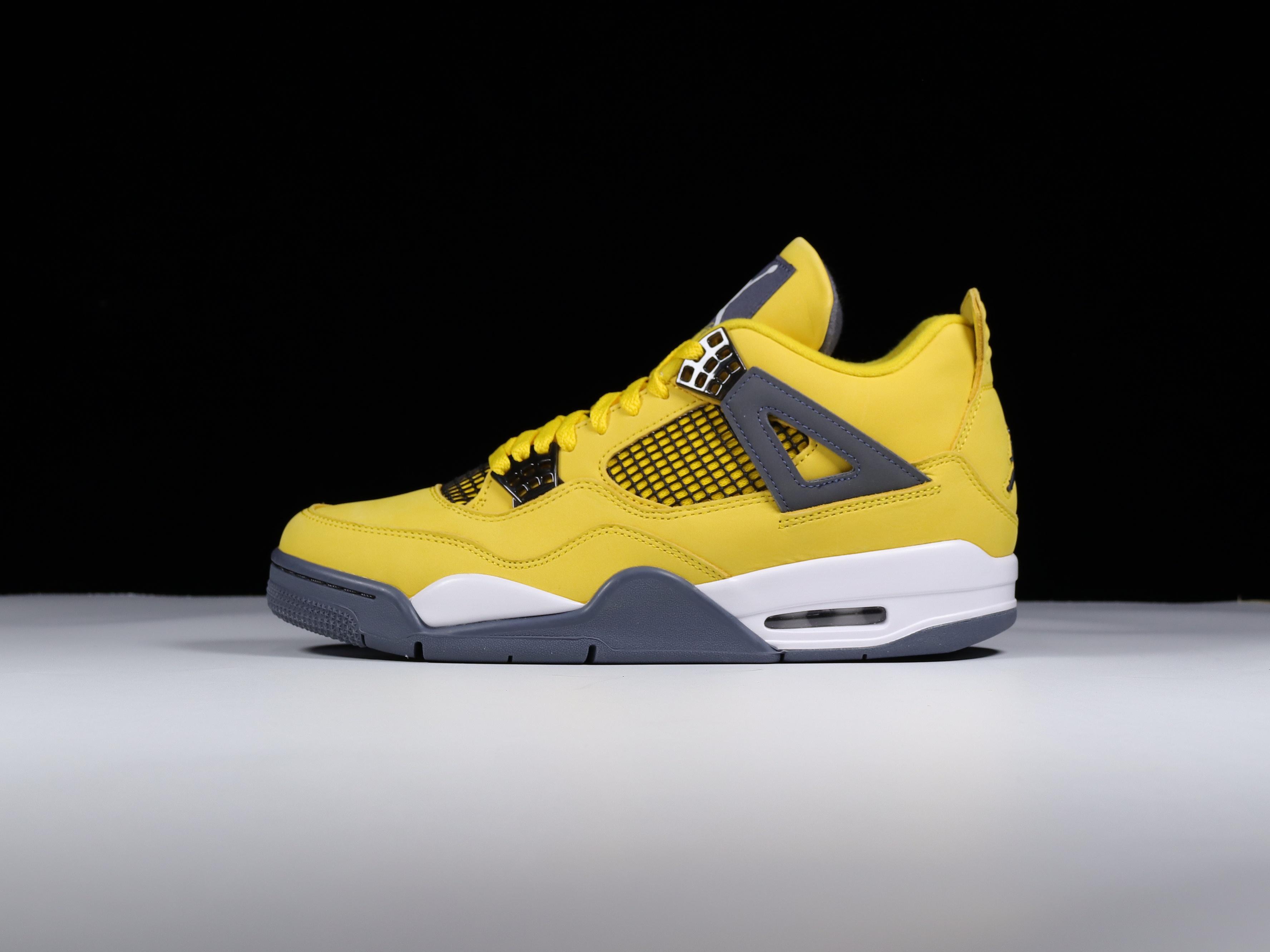 AJ4电母尺码40.5-47.5总裁R出品-AirJordan4“Lightning”AJ4电母黄麂皮C