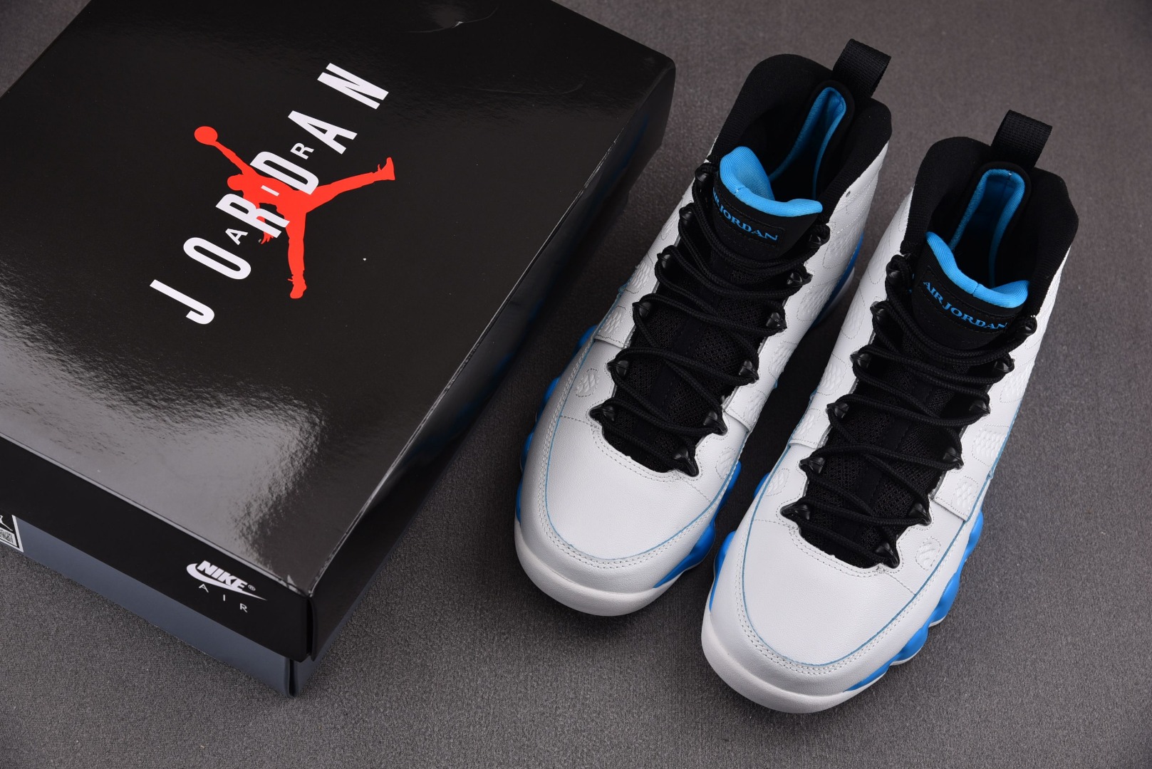 AJ9黑白蓝鞋码40-47.5纯原出品-AirJordan9“PowderBlue”黑白蓝FQ8992-