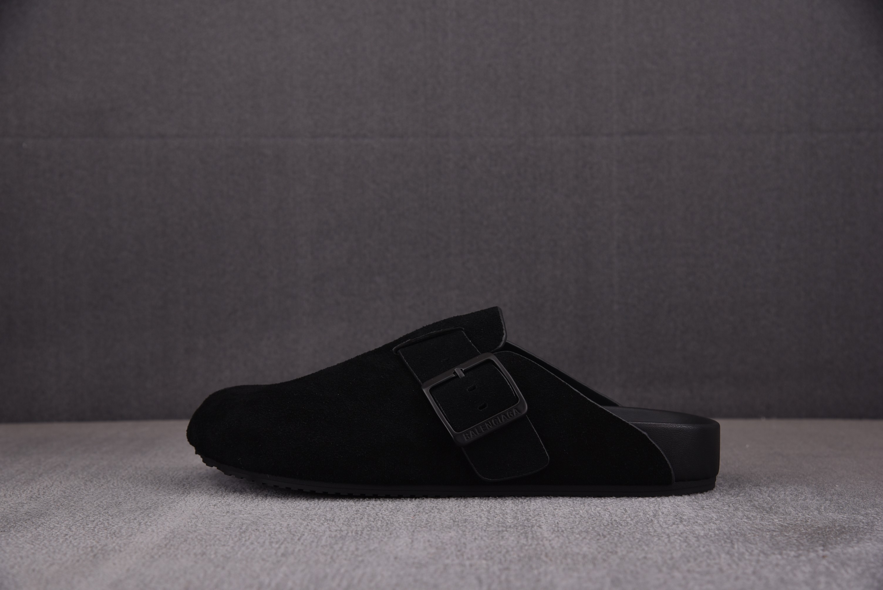 Birkenstock尺码40-45纯原出品-BalenciagaxBirkenstock平底穆勒鞋黑色