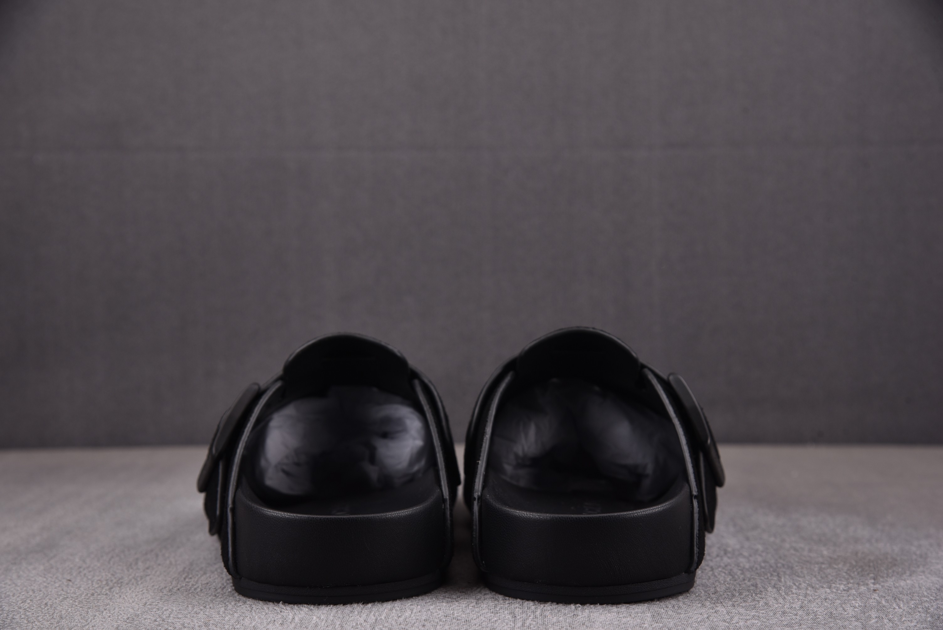 Birkenstock尺码40-45纯原出品-BalenciagaxBirkenstock平底穆勒鞋黑色