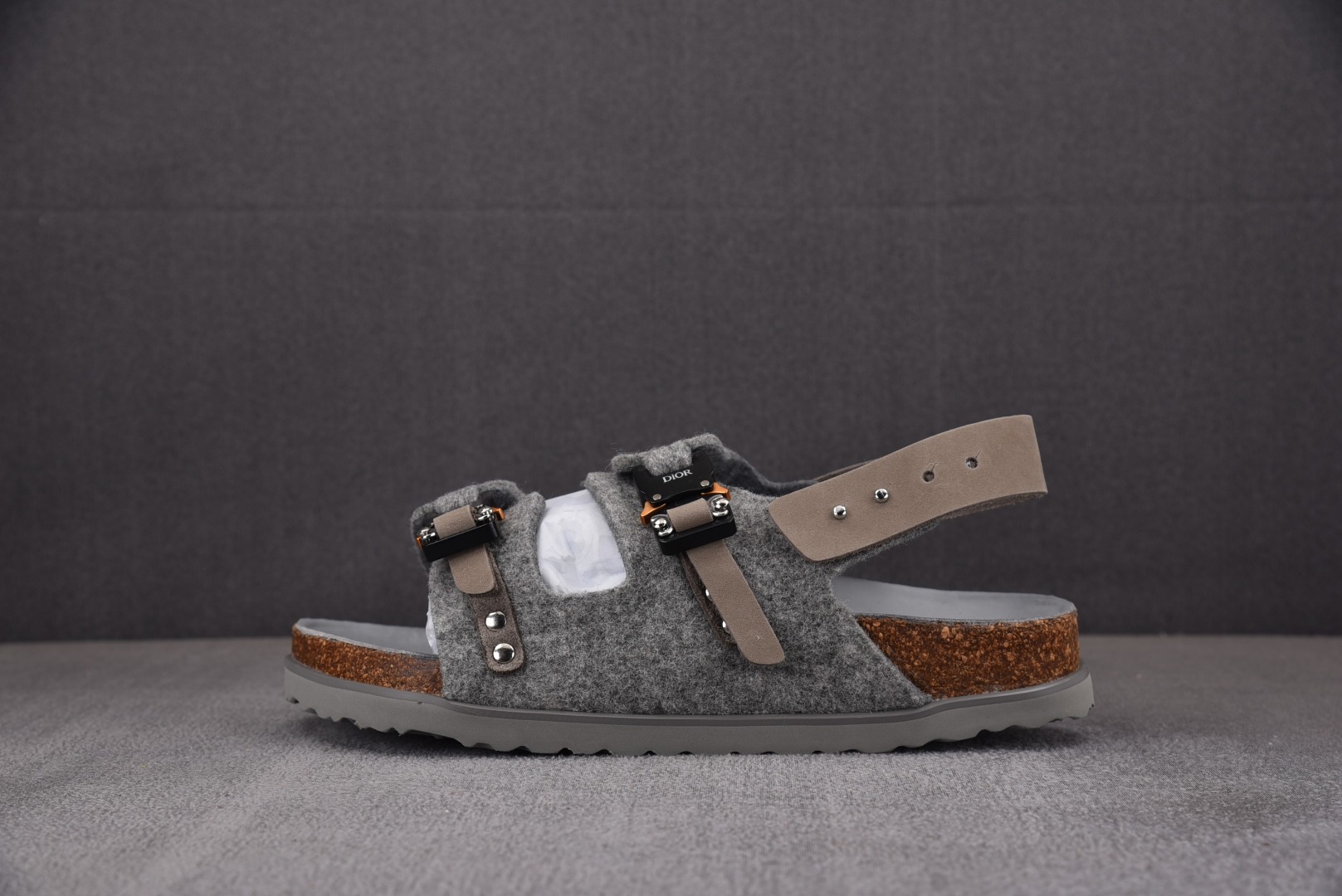 Birkenstock尺码36-45纯原出品-BrikenstockxDiorMilano一字带凉拖灰色