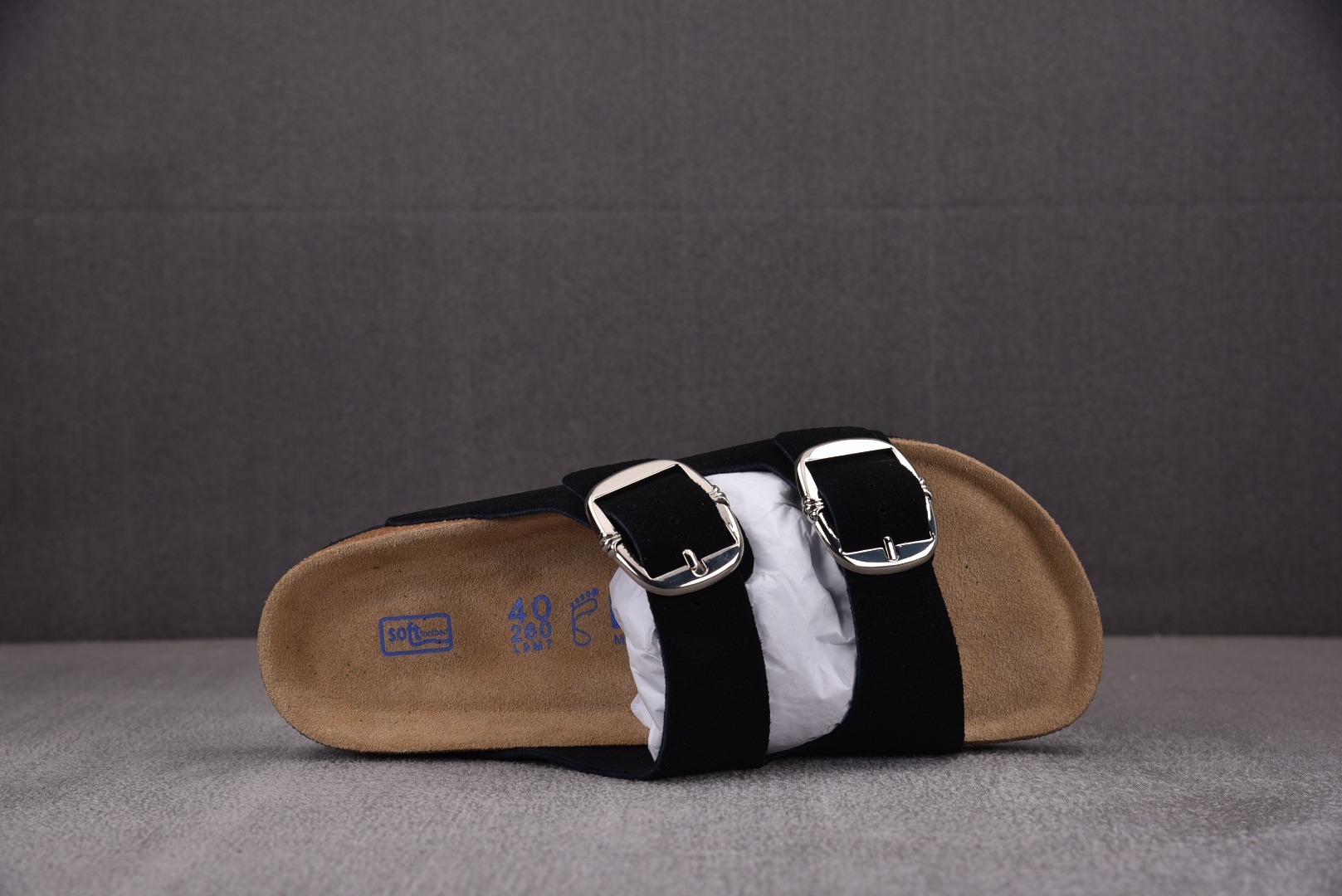 Birkenstock尺码35-45纯原出品-Brikenstock勃肯绒面拖鞋黑色YZ029