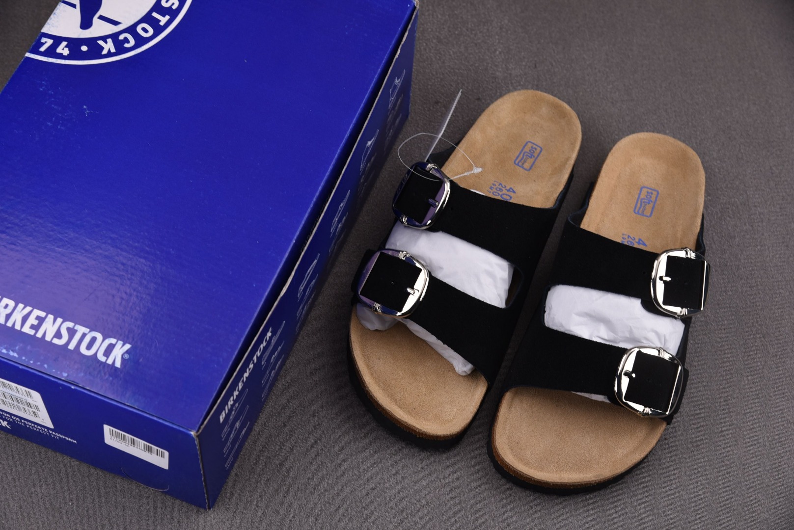 Birkenstock尺码35-45纯原出品-Brikenstock勃肯绒面拖鞋黑色YZ029