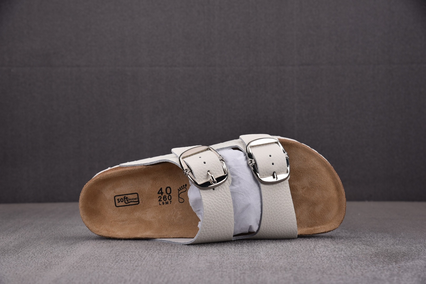 Birkenstock尺码35-45纯原出品-Brikenstock勃肯绒面拖鞋奶白色YZ029