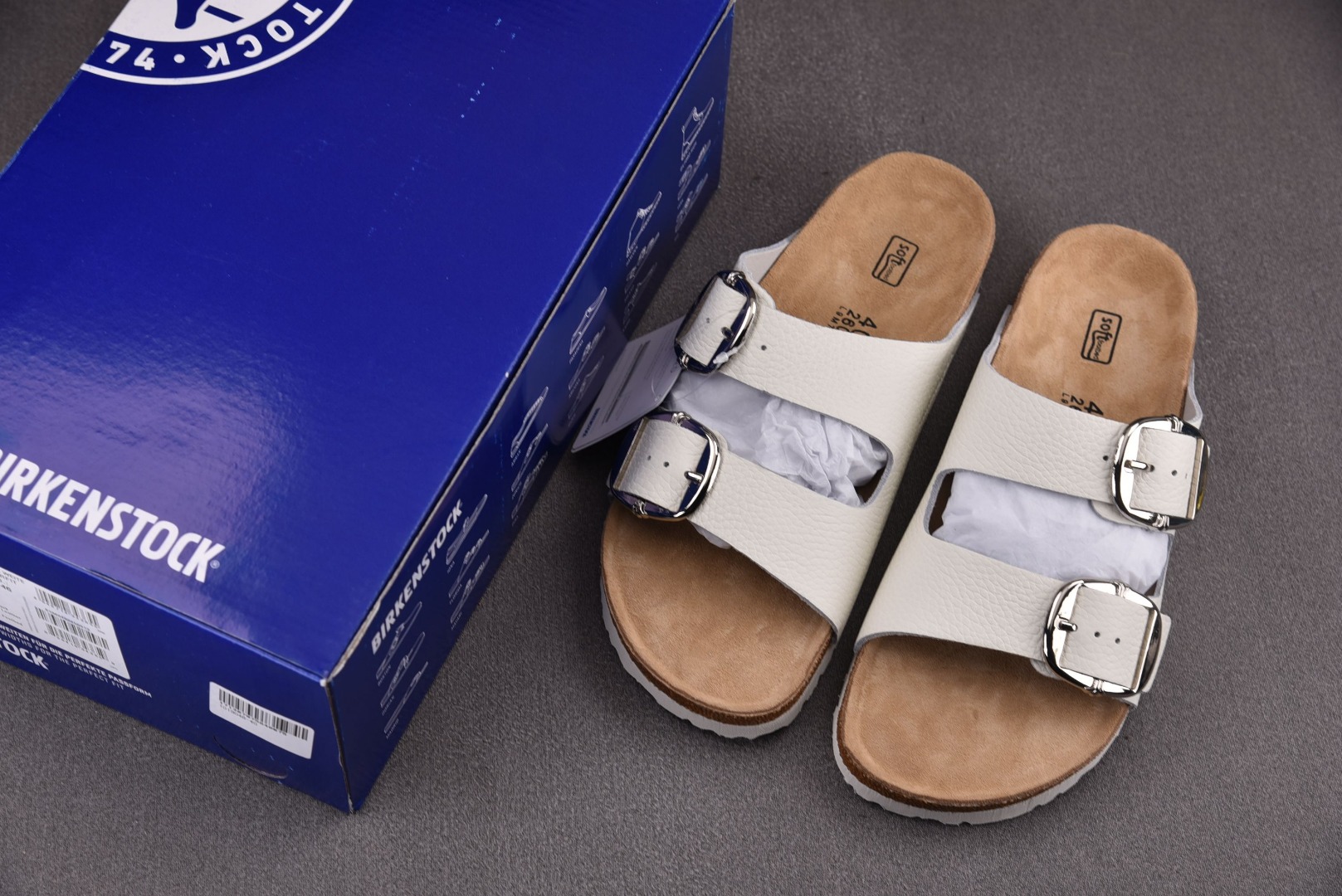 Birkenstock尺码35-45纯原出品-Brikenstock勃肯绒面拖鞋奶白色YZ029