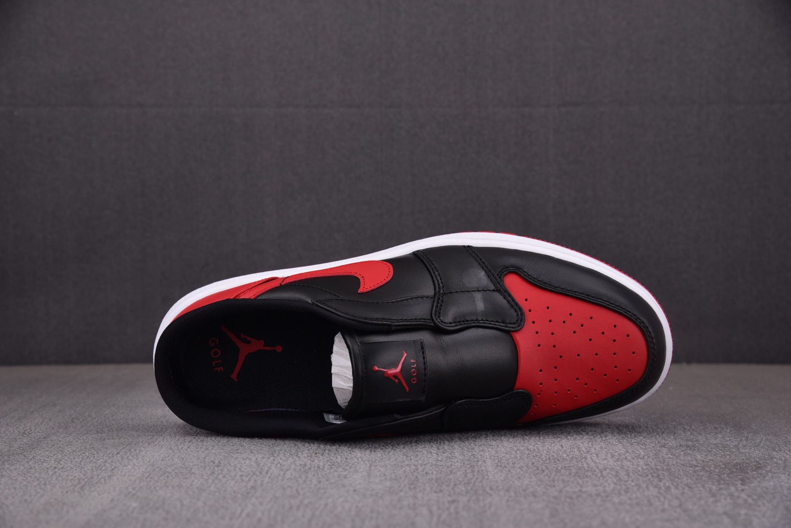 AJLow尺码40-46纯原出品-AirJordan1Mule“Bred”黑红脚趾一脚蹬FJ1214-0