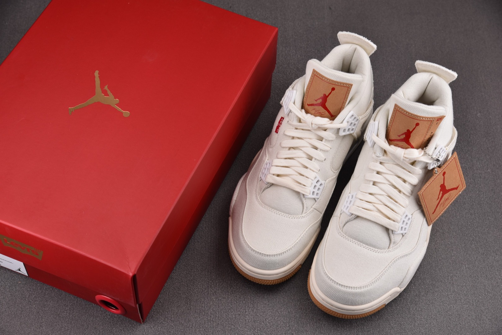 AJ4李维斯尺码:40-50.5纯原版出品-AirJordan4LevisWhiteLevisTag李维