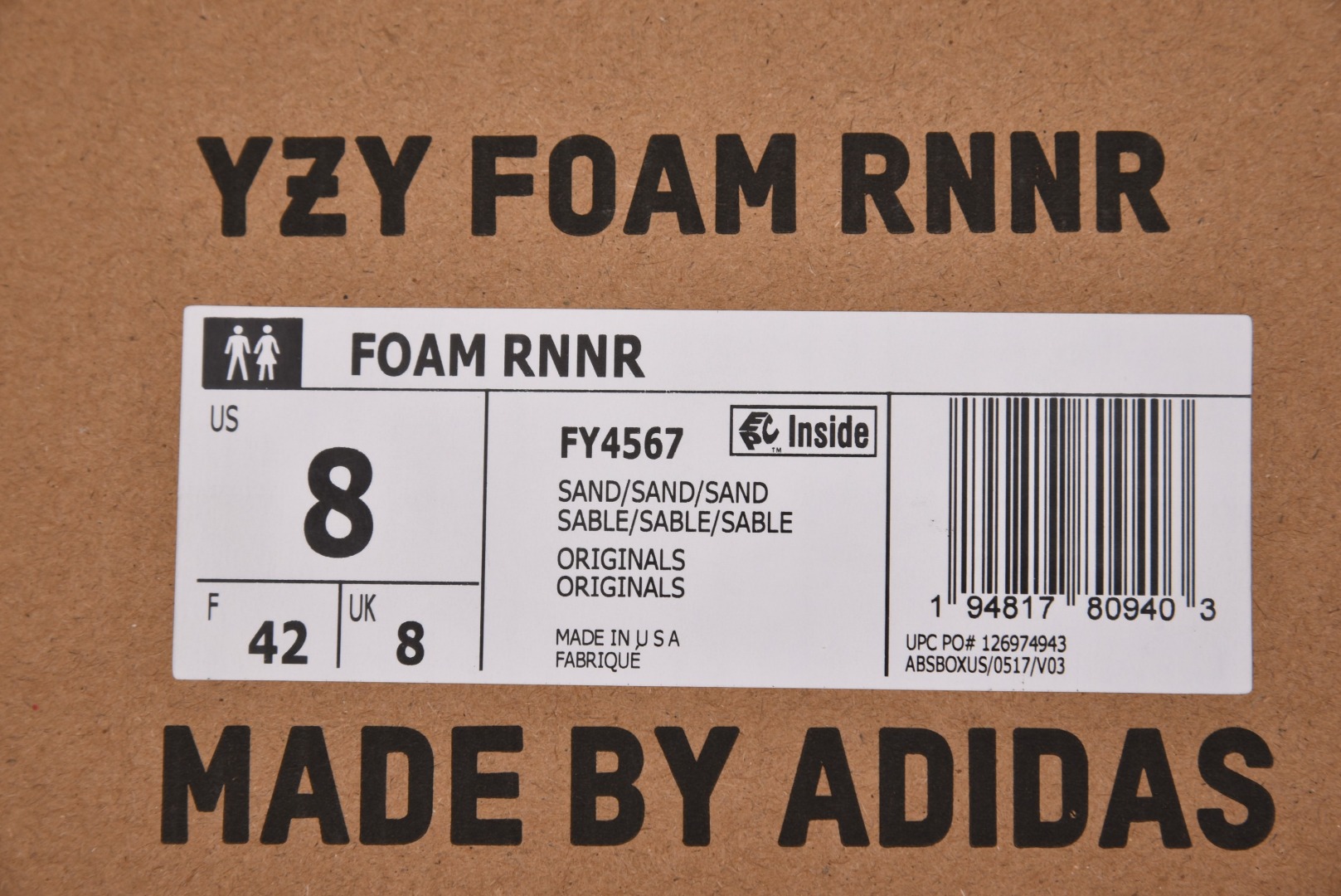 Yeezy沙色尺码:36.5-48.5纯原版出品-YeezyFoamRunner椰子洞洞镂空拖鞋沙色FY