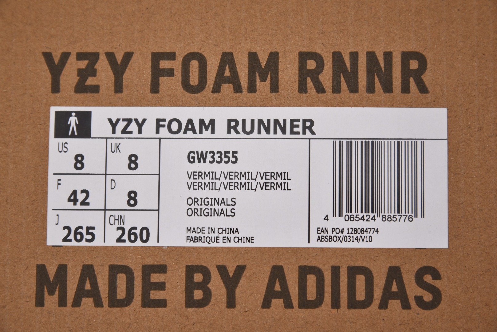 Yeezy大红尺码:36.5-48.5纯原版出品-YeezyFoamRunner椰子洞洞镂空拖鞋大红色G