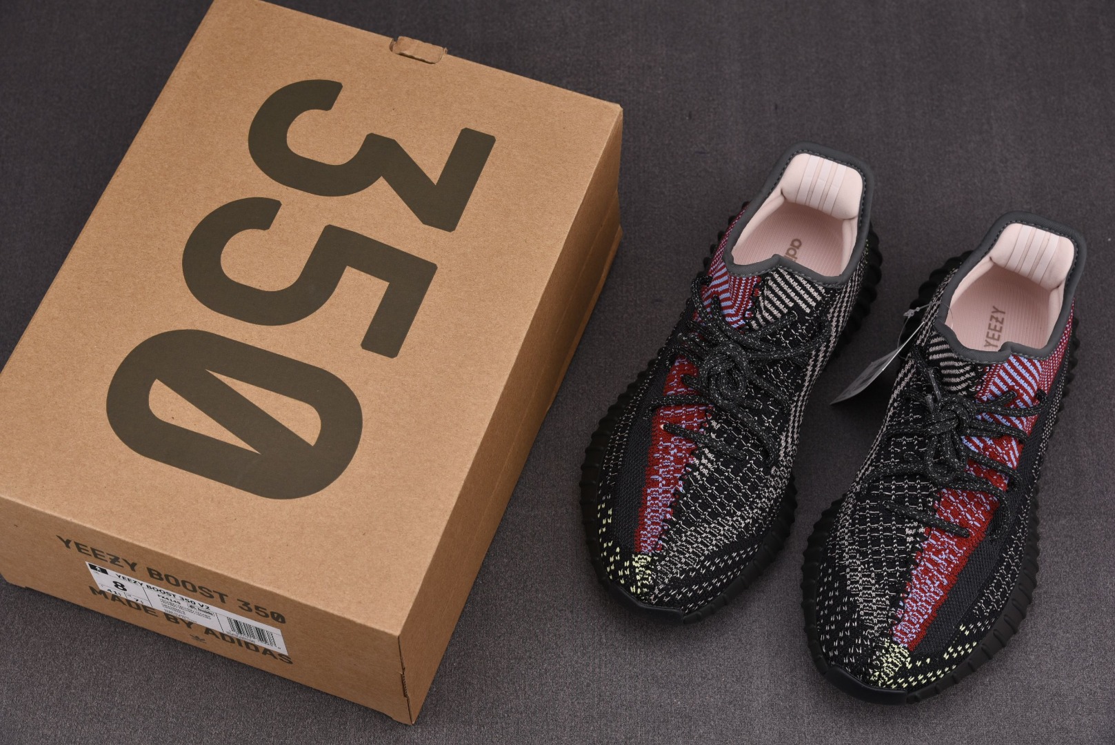 Yeezy黑红尺码:36-48纯原版出品-YeezyBoost350V2Yecheil黑红拼接满天星羽毛