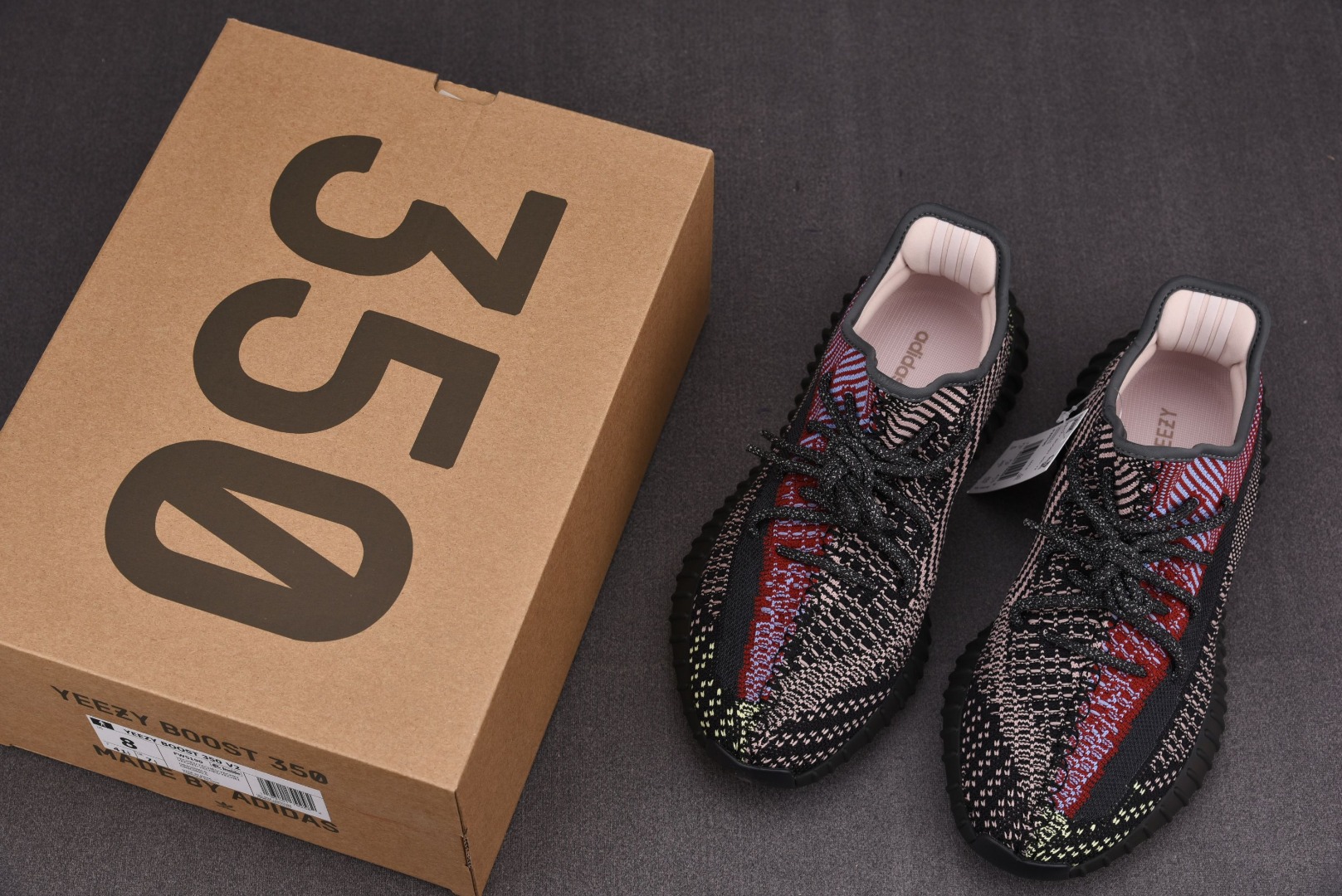 Yeezy黑红尺码:36-48纯原版出品-YeezyBoost350V2Yecheil黑红拼接羽毛天使F