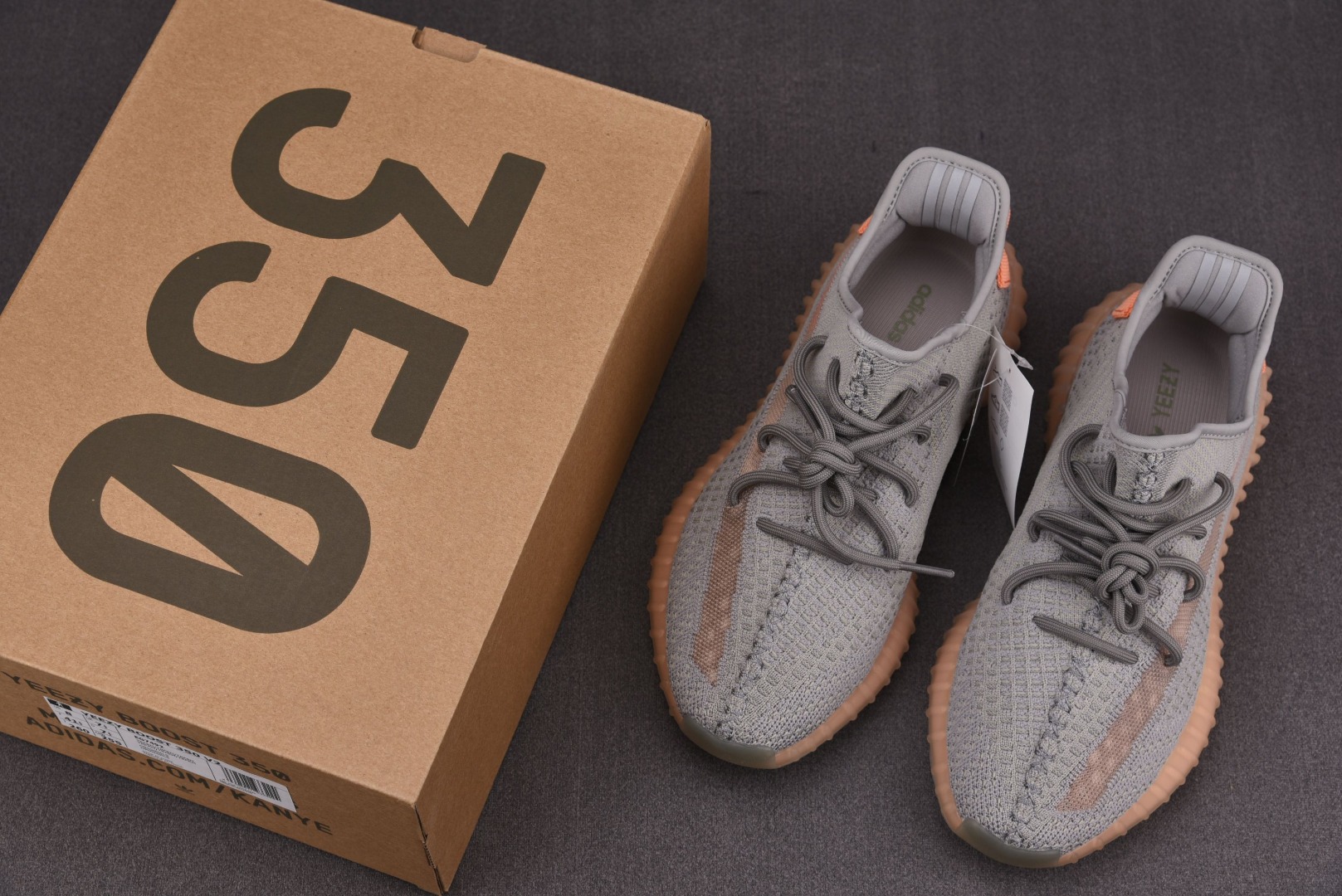 Yeezy欧洲限定尺码:36-48纯原版出品-YeezyBoost350V2TrueForm灰橙欧洲限定