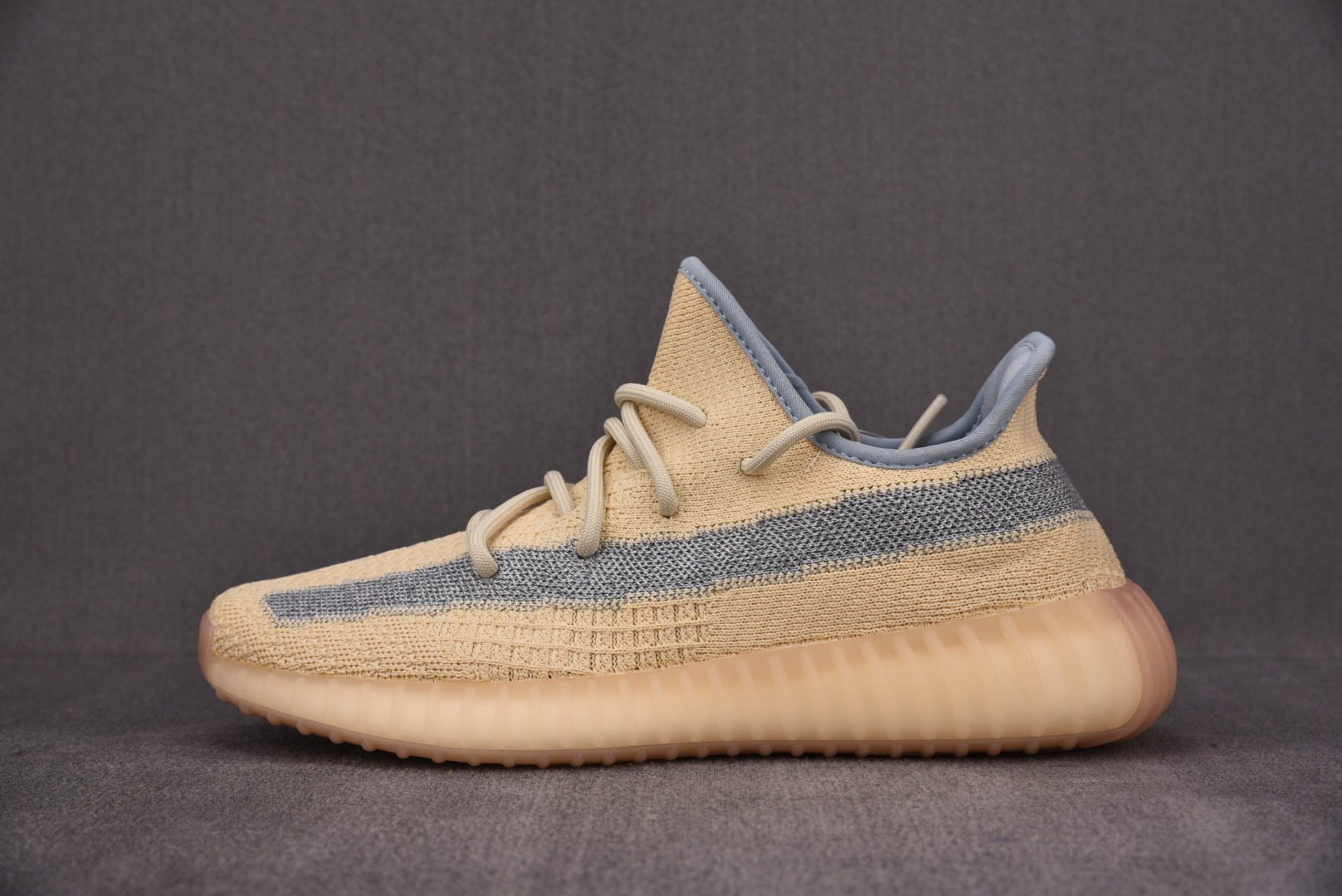 Yeezy麻布尺码:36-48纯原版出品-YeezyBoost350V2Linen奶油麻布黄侧透银河FY