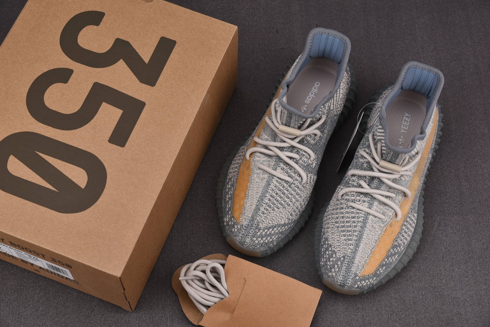 Yeezy灰蓝尺码:36-48纯原版出品-YeezyBoost350V2Israfil灰蓝橙侧透椰子FZ