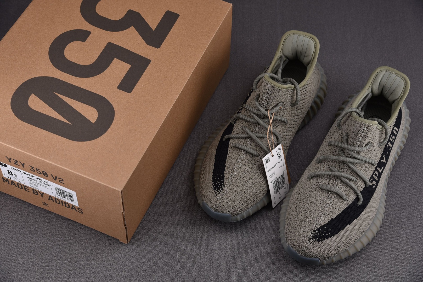 Yeezy军绿黑尺码:36-48纯原版出品-YeezyBoost350V2Granite军绿黑HQ205