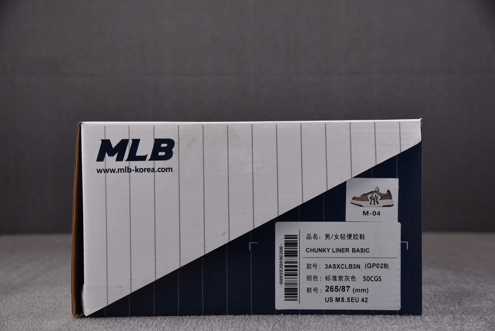 MLB尺码:35-45偏小0.5纯原出品-MLBChunkyLinerBasic炭灰色3ASXCLB3N