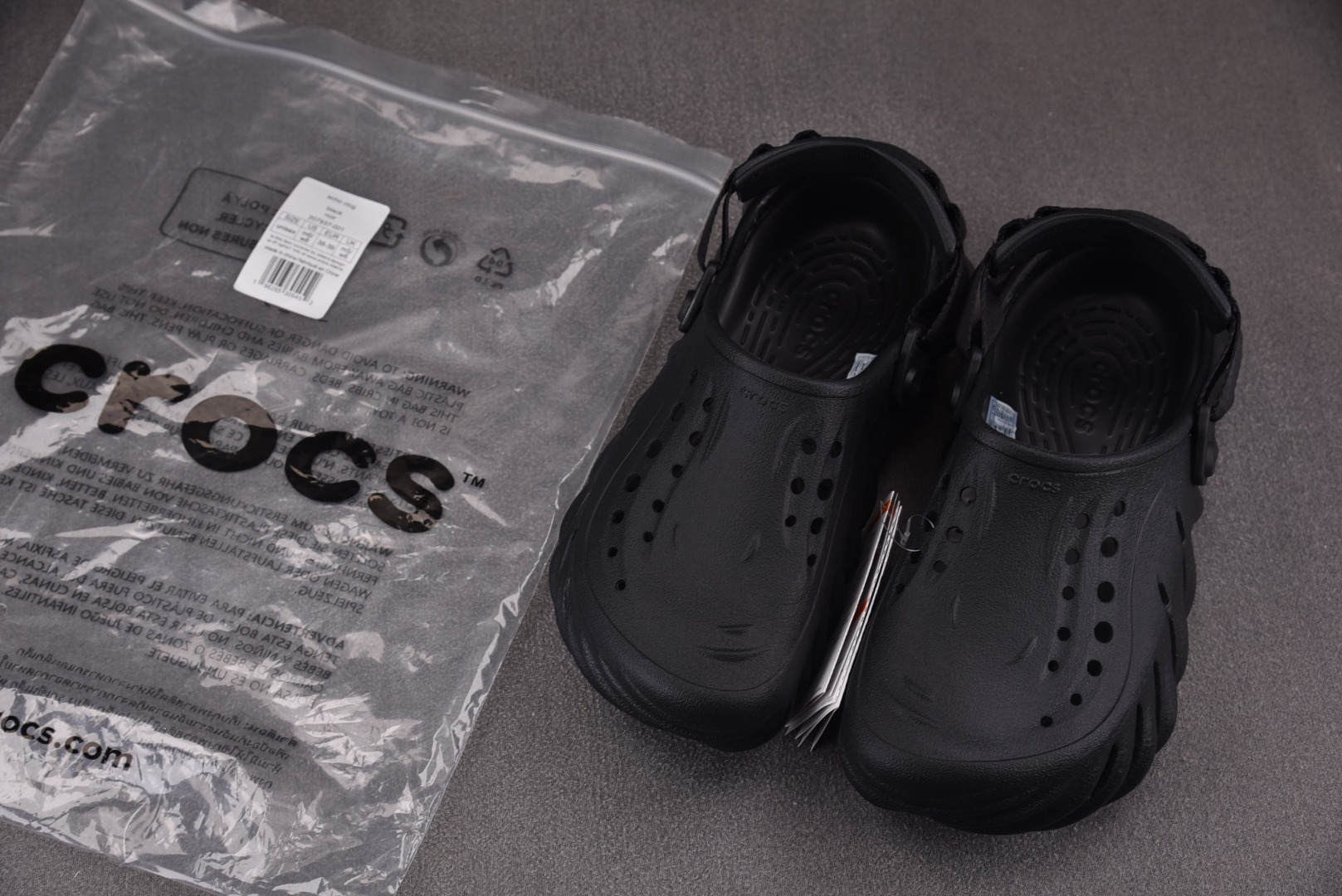 Crocs尺码:36-46偏大一码纯原版出品-CrocsEVA卡骆驰一脚蹬沙滩凉鞋黑色YZ01736-3