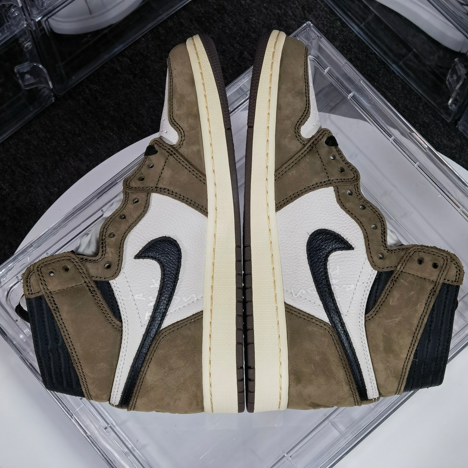 AJ1深棕鬼脸尺码:40-48纯原版出品-AirJordan1xTravisScott鬼脸高帮倒钩高帮C