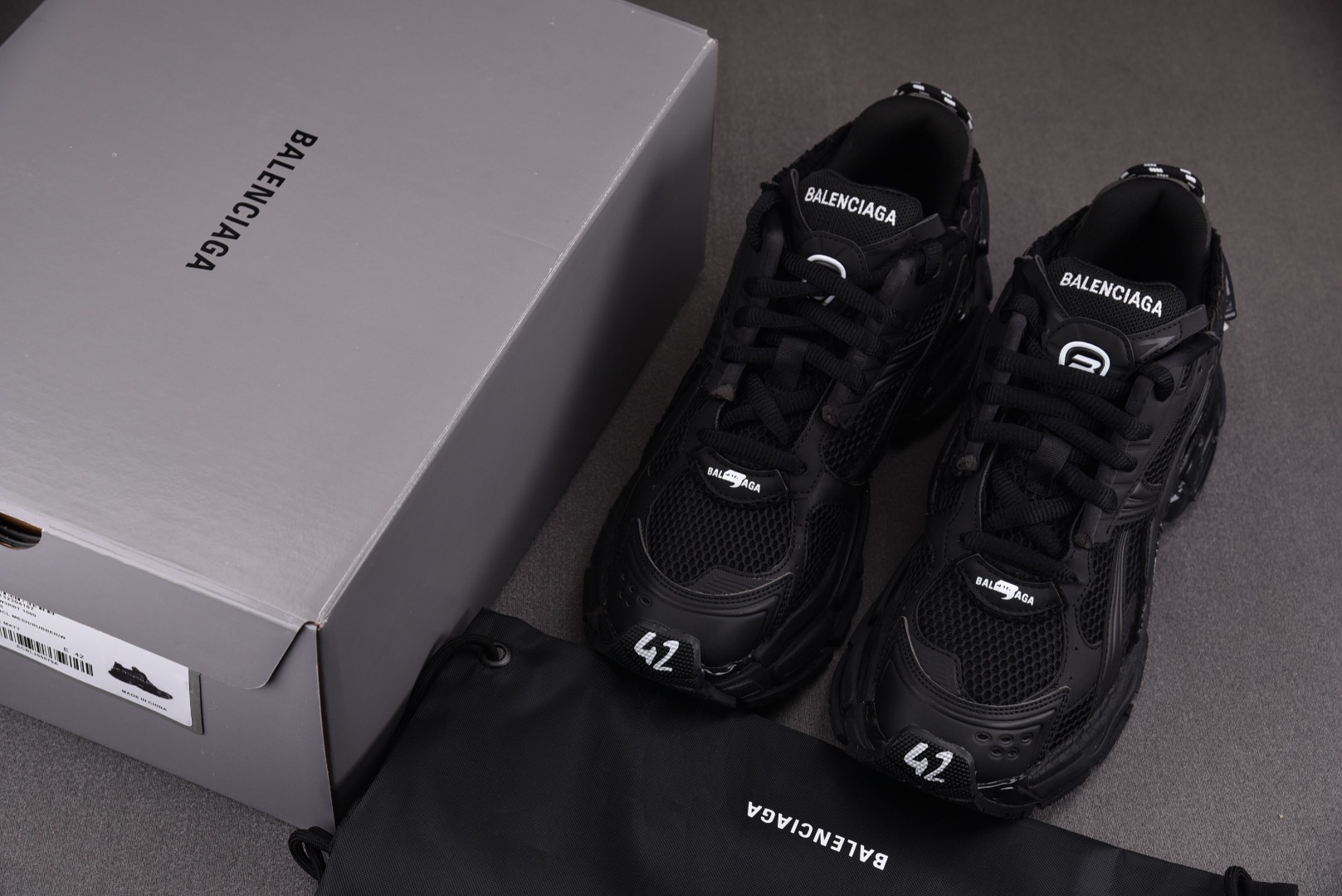 巴黎7代尺码:35-46偏大1码纯原出品-BalenciagaRunner全黑YZ009-3