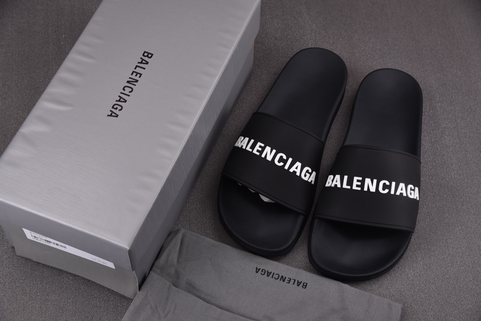 拖巴黎鞋尺码:39-45纯原版出品-BalenciagaSlide黑色白字YZ003-4