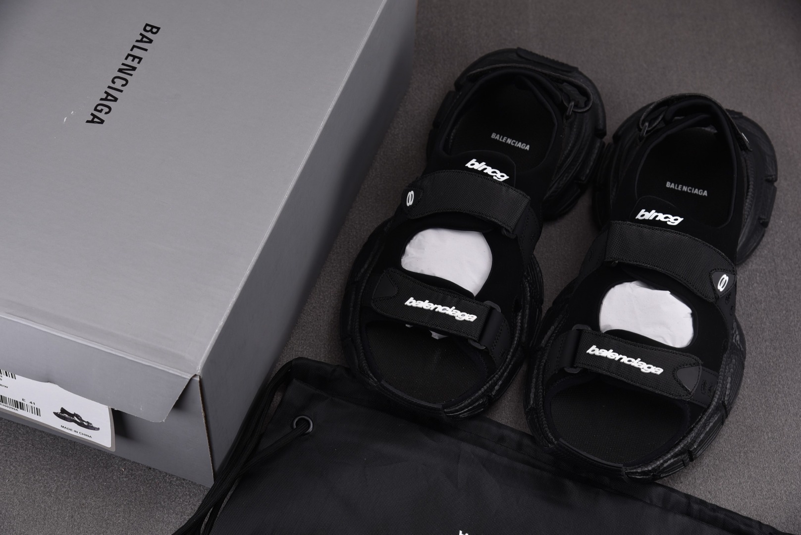 巴黎3XL尺码:35-46纯原版出品-Balenciaga3XLSandal黑色YZ001-2