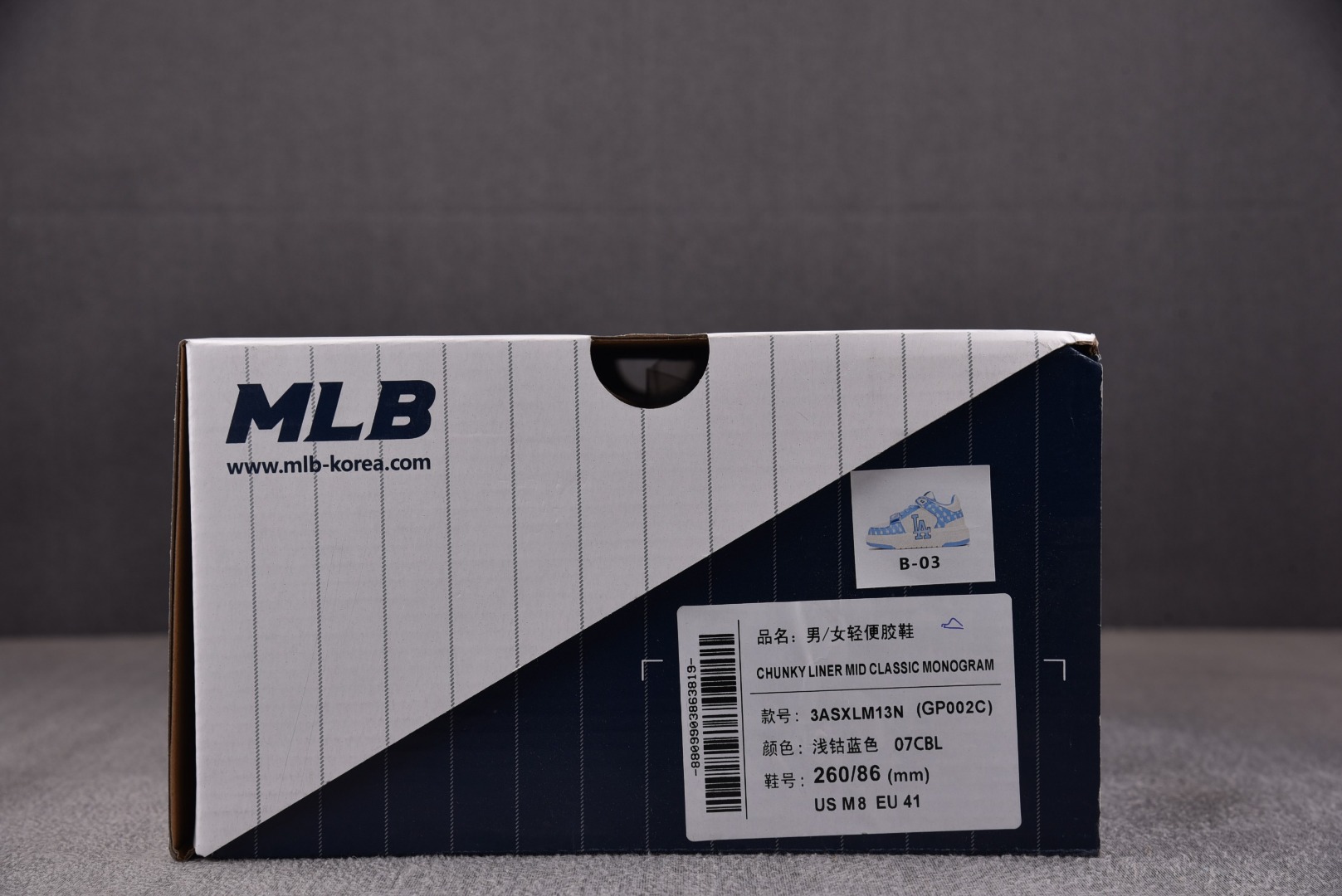 MLB尺码:35-45纯原版出品-MLBChunkyLiner洛杉矶道奇队蓝白3ASXLM13N-07C