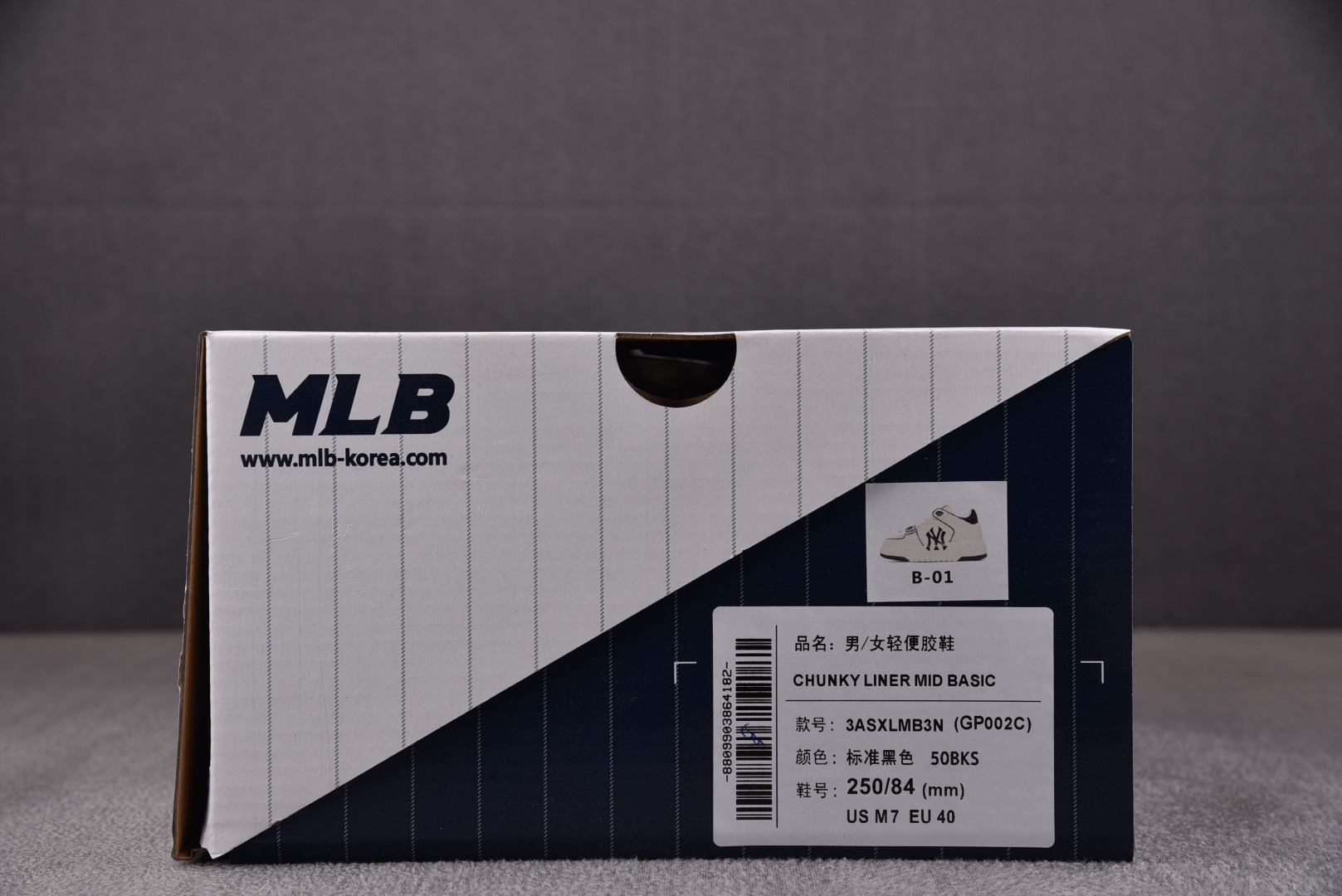 MLB尺码:35-45纯原版出品-MLBChunkyLiner米白黑3ASXLMB3N-50BKSYZ0