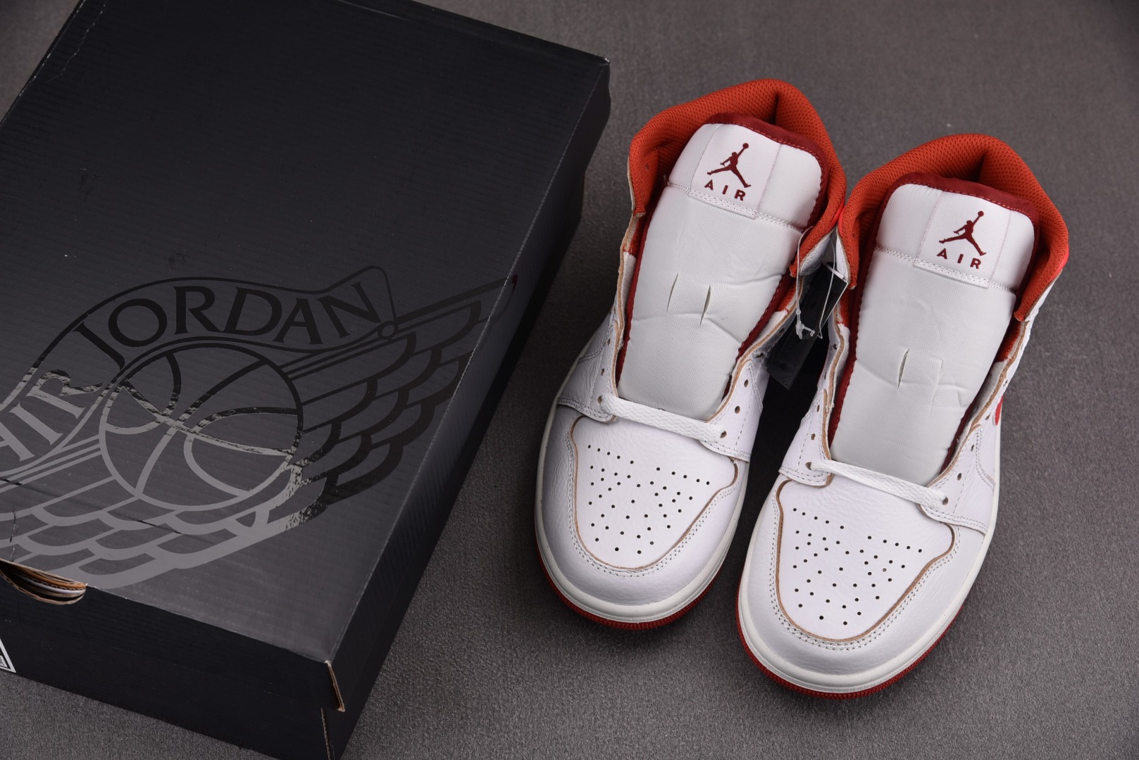 AJMid尺码:40-46纯原版出品-AirJordan1Mid“DuneRed”红白FJ3458-16