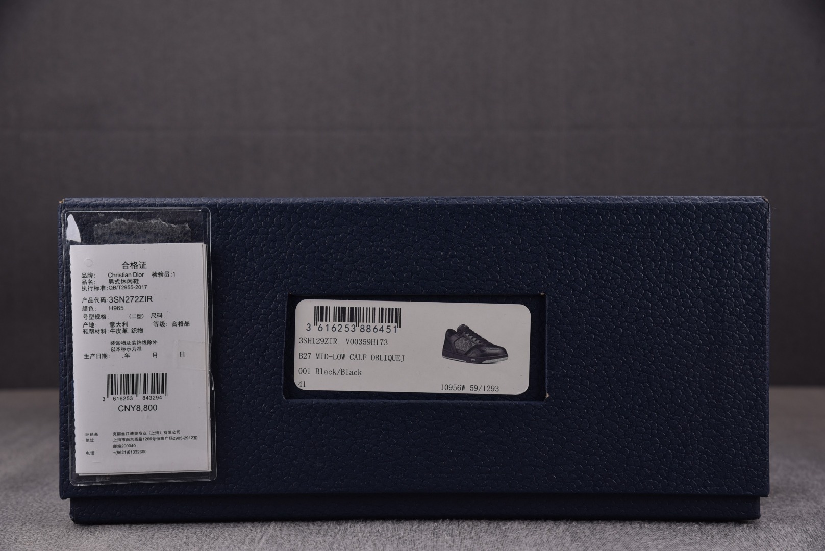 DIOR尺码:35-46纯原版出品-DioB27Mid-LowCALF黑灰YZ546偏大