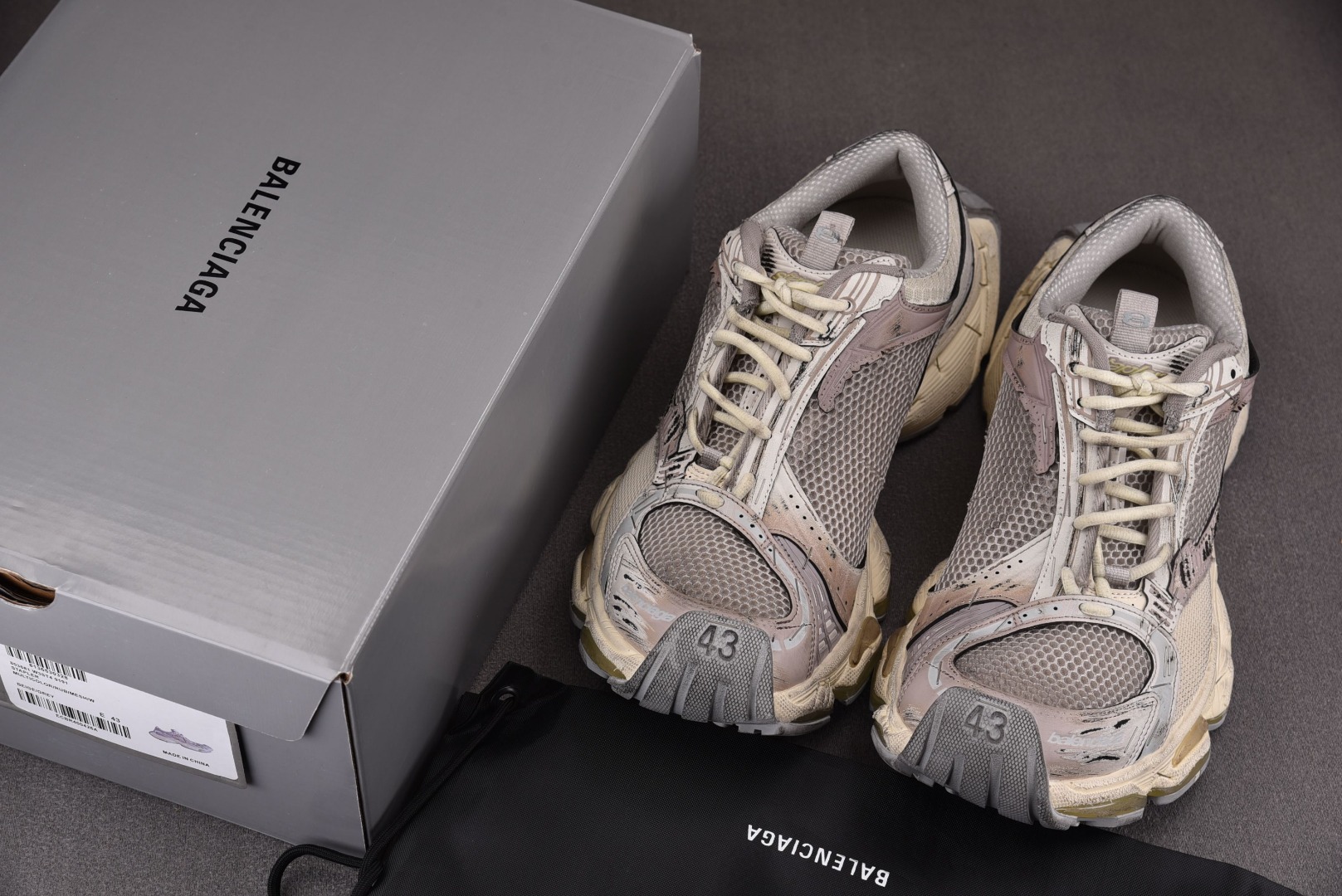 巴黎尺码:35-46纯原版出品-BalenciagaSTAPLER米白灰YZ009-03尺码434445