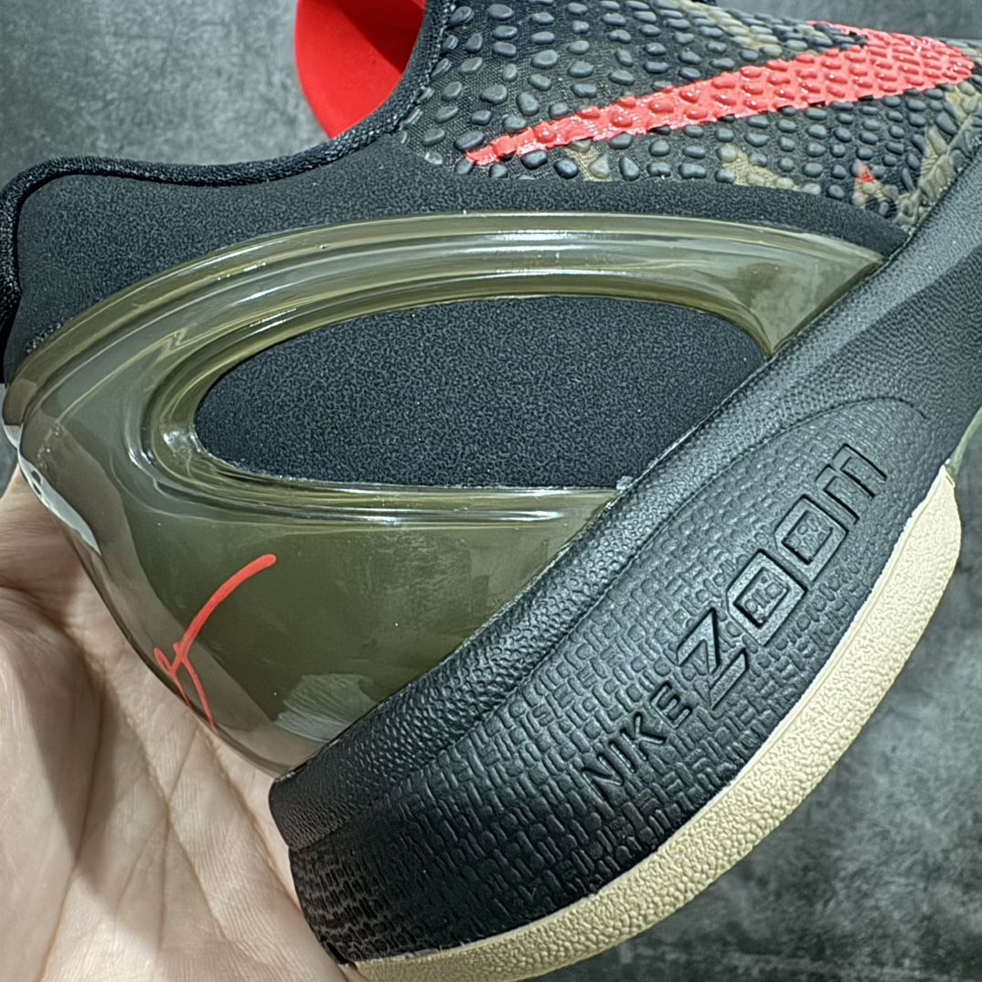 纯原外贸NKZoomKOBE6Protro科比六代黑红迷彩FQ3546-001完美复刻公司货前掌超大Zo