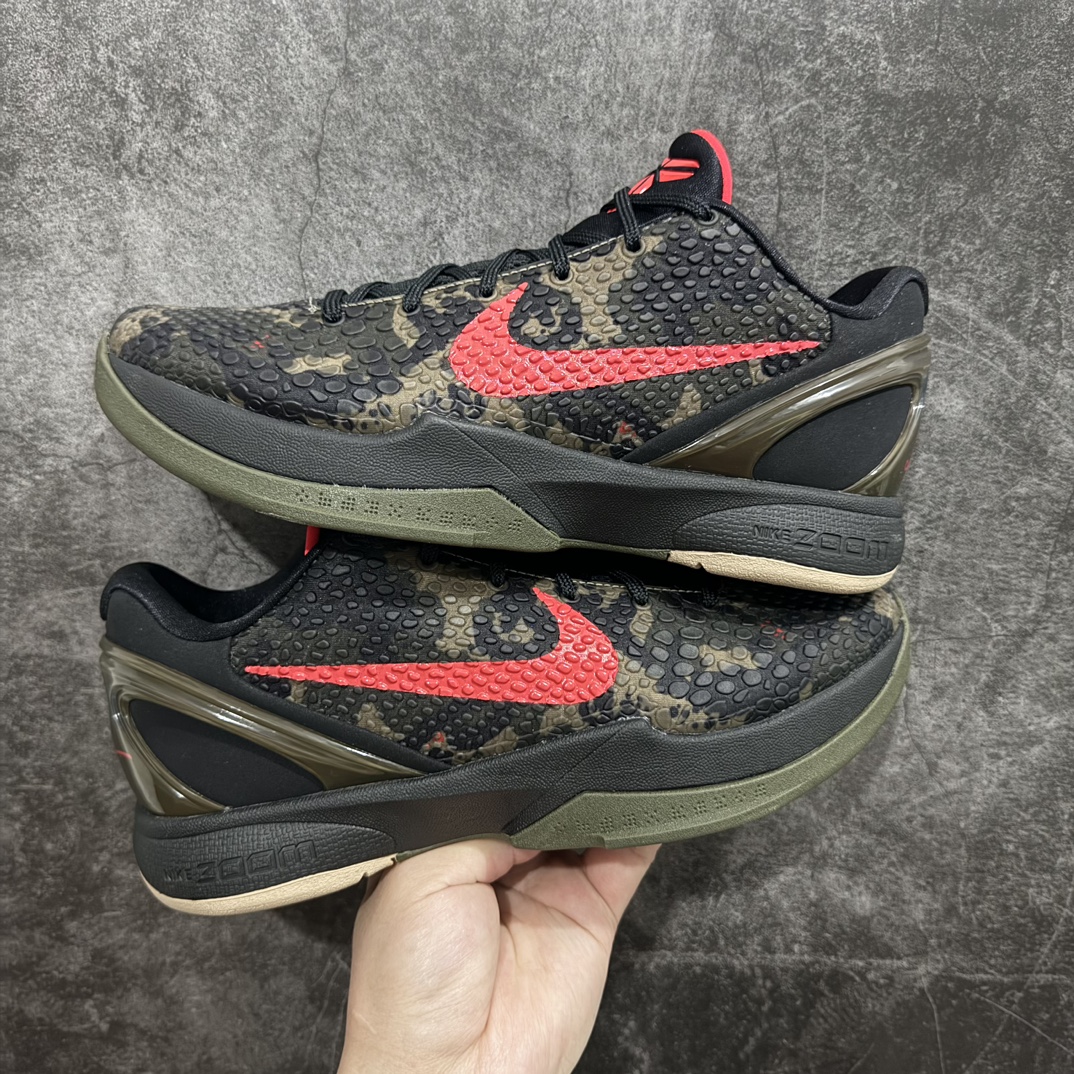 纯原外贸NKZoomKOBE6Protro科比六代黑红迷彩FQ3546-001完美复刻公司货前掌超大Zo