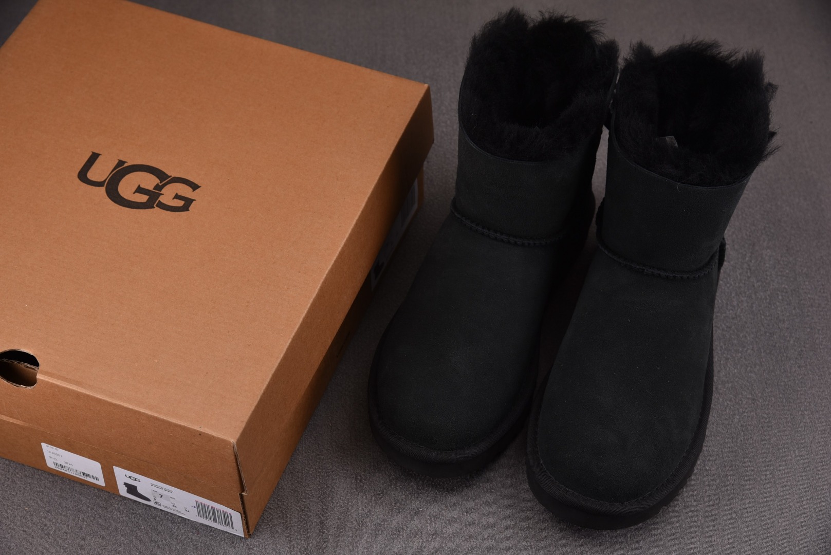 Ugg纯原尺码:35-40纯原版出品-UGGMiniBaileyBowIIBlack黑色单丝带蝴蝶结YZ