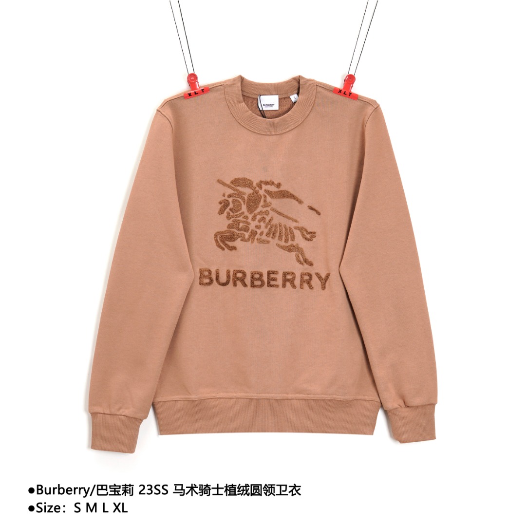 Burberry/巴宝莉 23SS 马术骑士植绒圆领卫衣