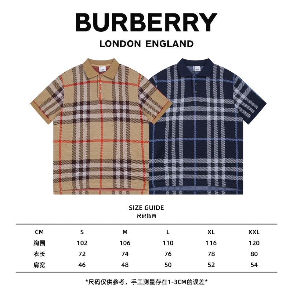 高版本Burberry巴宝莉2024早春针织格纹短袖T恤BUR王牌渠道秒杀市面上一切版本只能说根本就不是