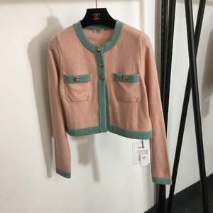 Best Replica Quality Chanel Clothing Cardigans Knit Sweater Green Pink Purple Yellow Set With Diamonds Women Men Cashmere Knitting Long Sleeve